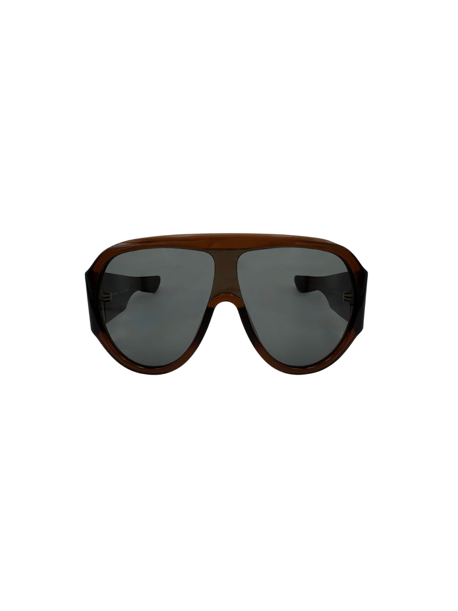 Shield Aviator Sunglasses in Brown Acetate