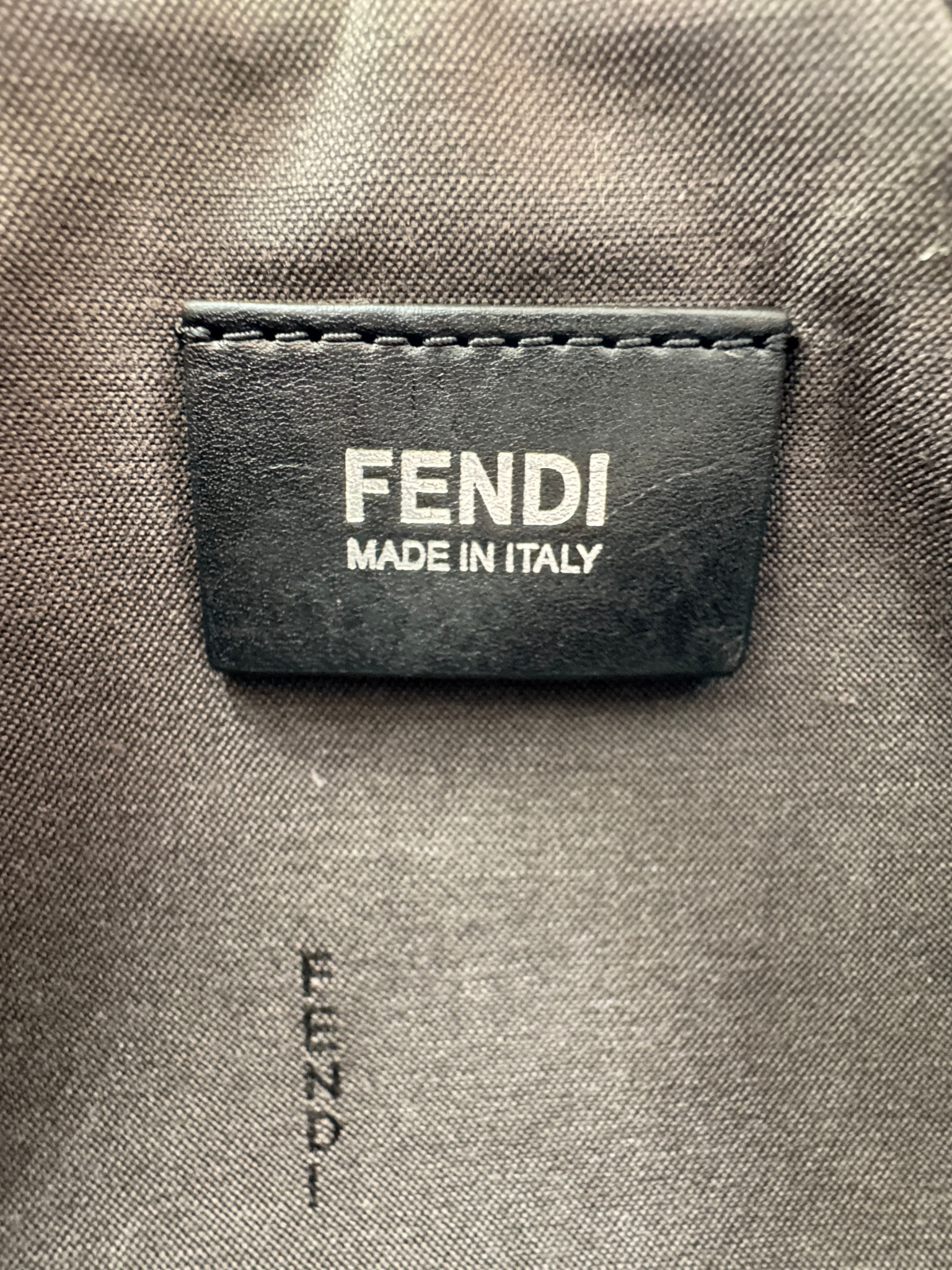Vintage Zucchino FF Pochette Shoulder Bag with Fendi Strap Charms in Black Monogram Logo Jacquard Fabric with Pink Trim