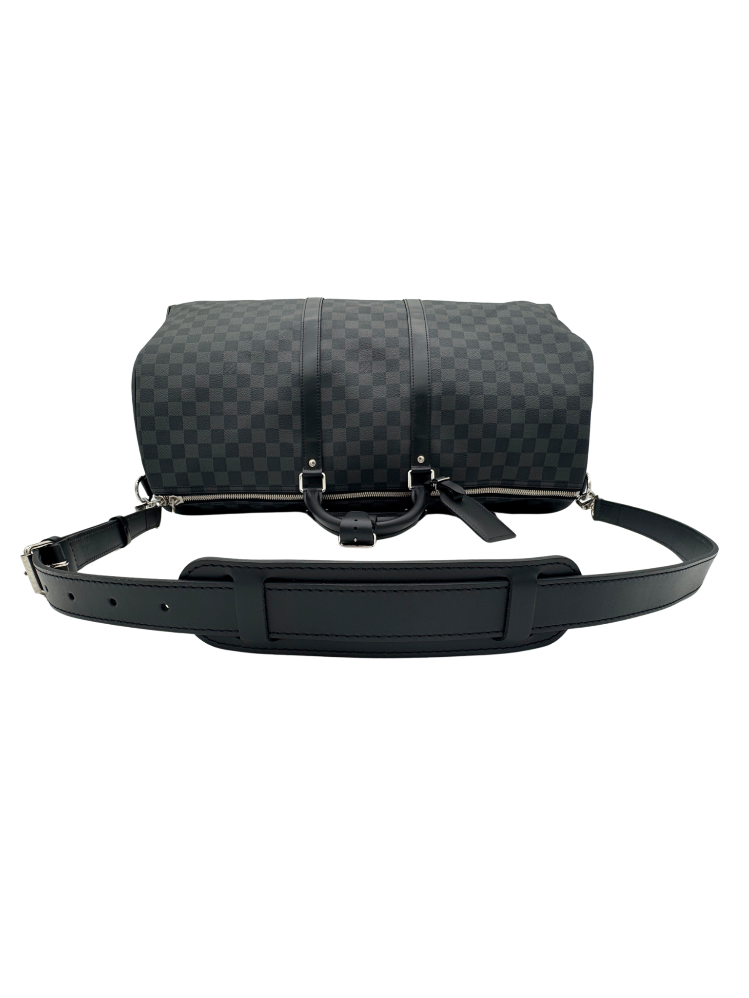 Louis Vuitton Keepall 55 Bandouliere Weekender Duffel Bag in Damier Graphite Coated Canvas