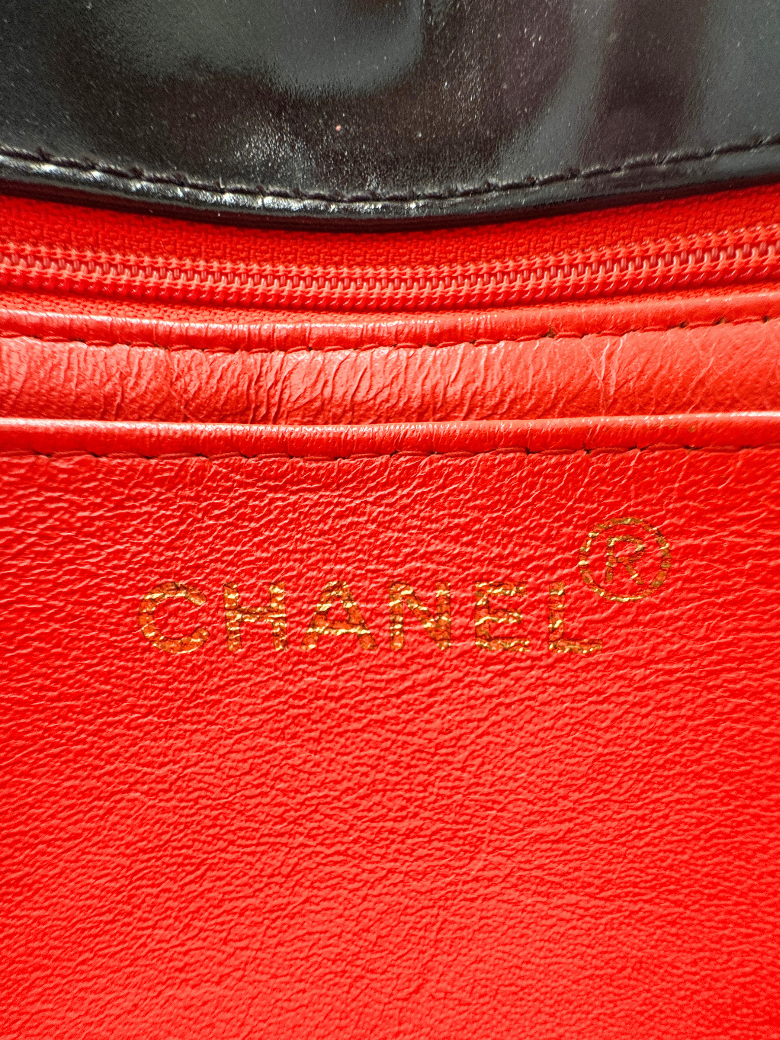 Vintage Shoulder Flap Bag with CC Accent in Black Jersey with Patent Leather Accents