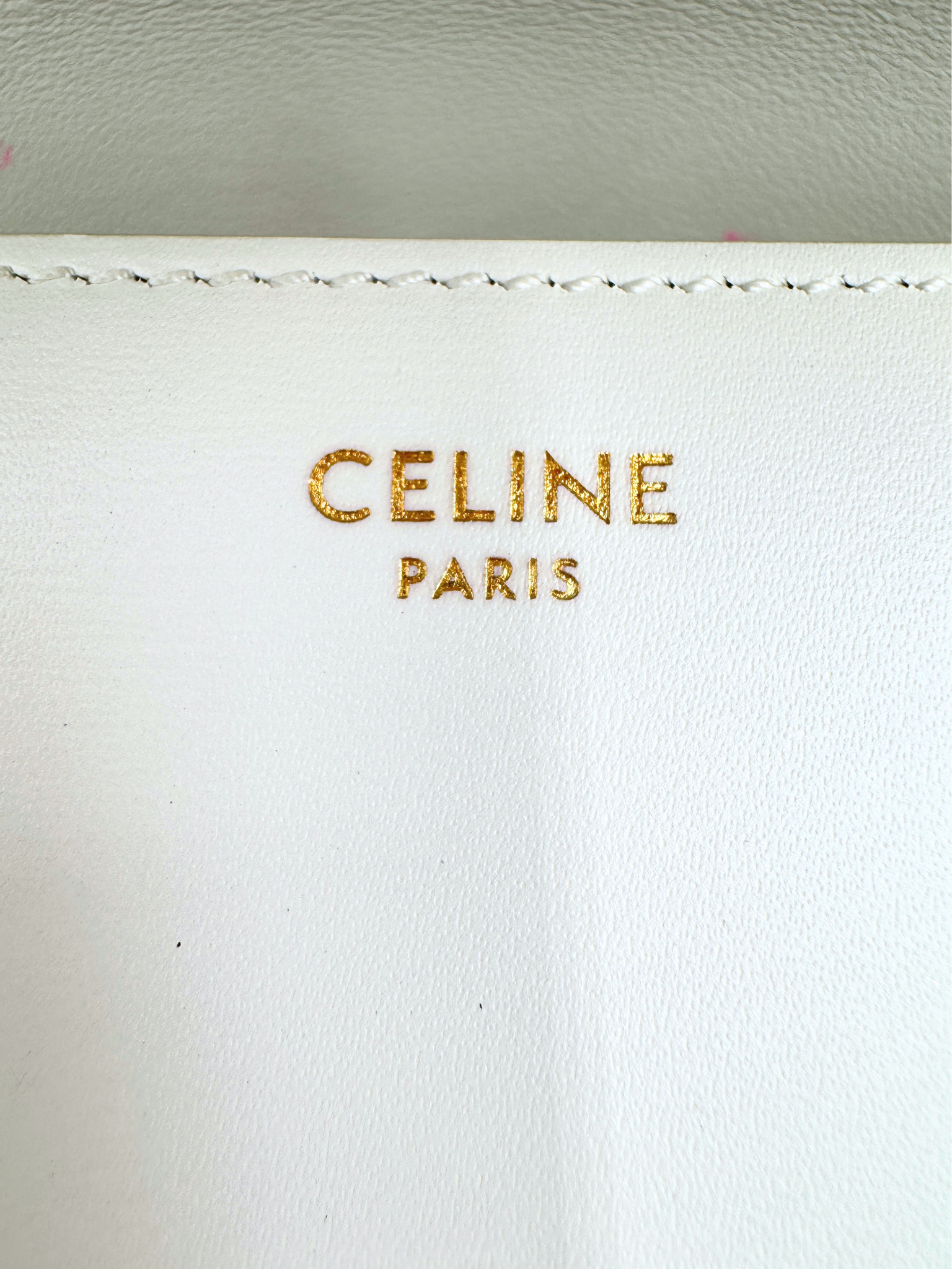 Triomphe Claude Chain Shoulder Bag in White Leather