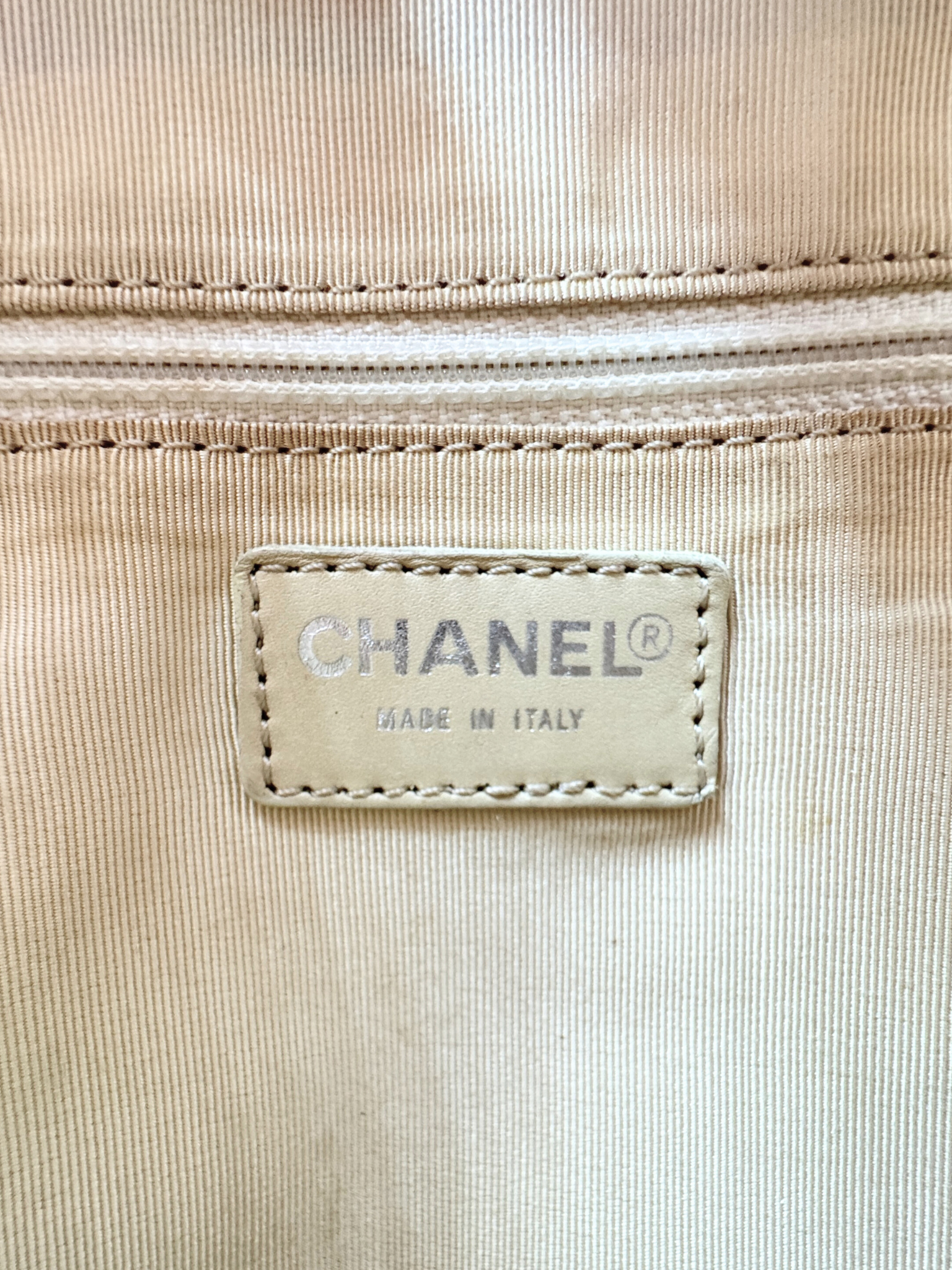 Vintage Chocolate Bar Shopping Tote Bag in Blush Nude Lambskin Leather