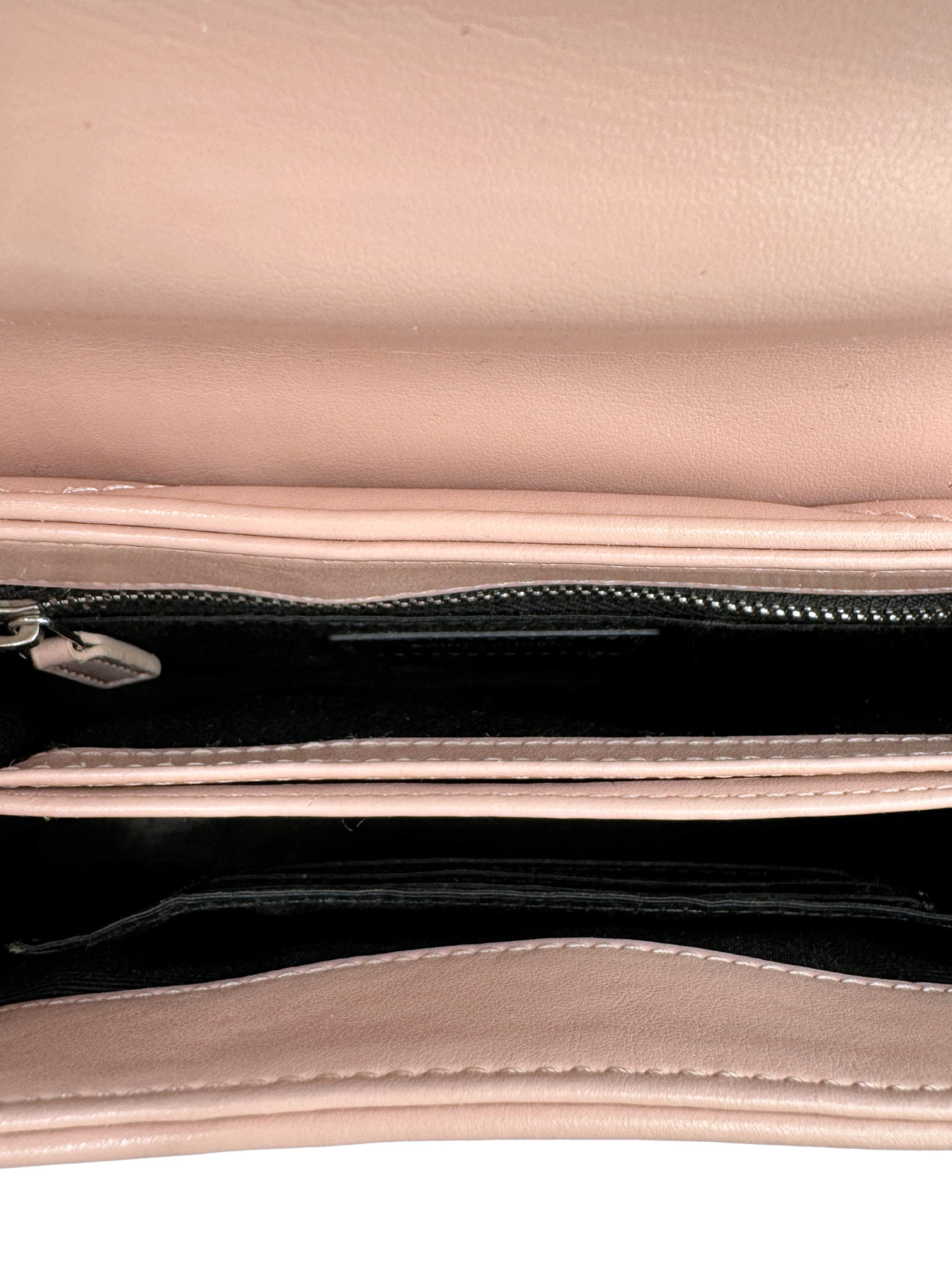 YSL Logo Small Loulou Quilted Shoulder Bag in Blush Nude Leather