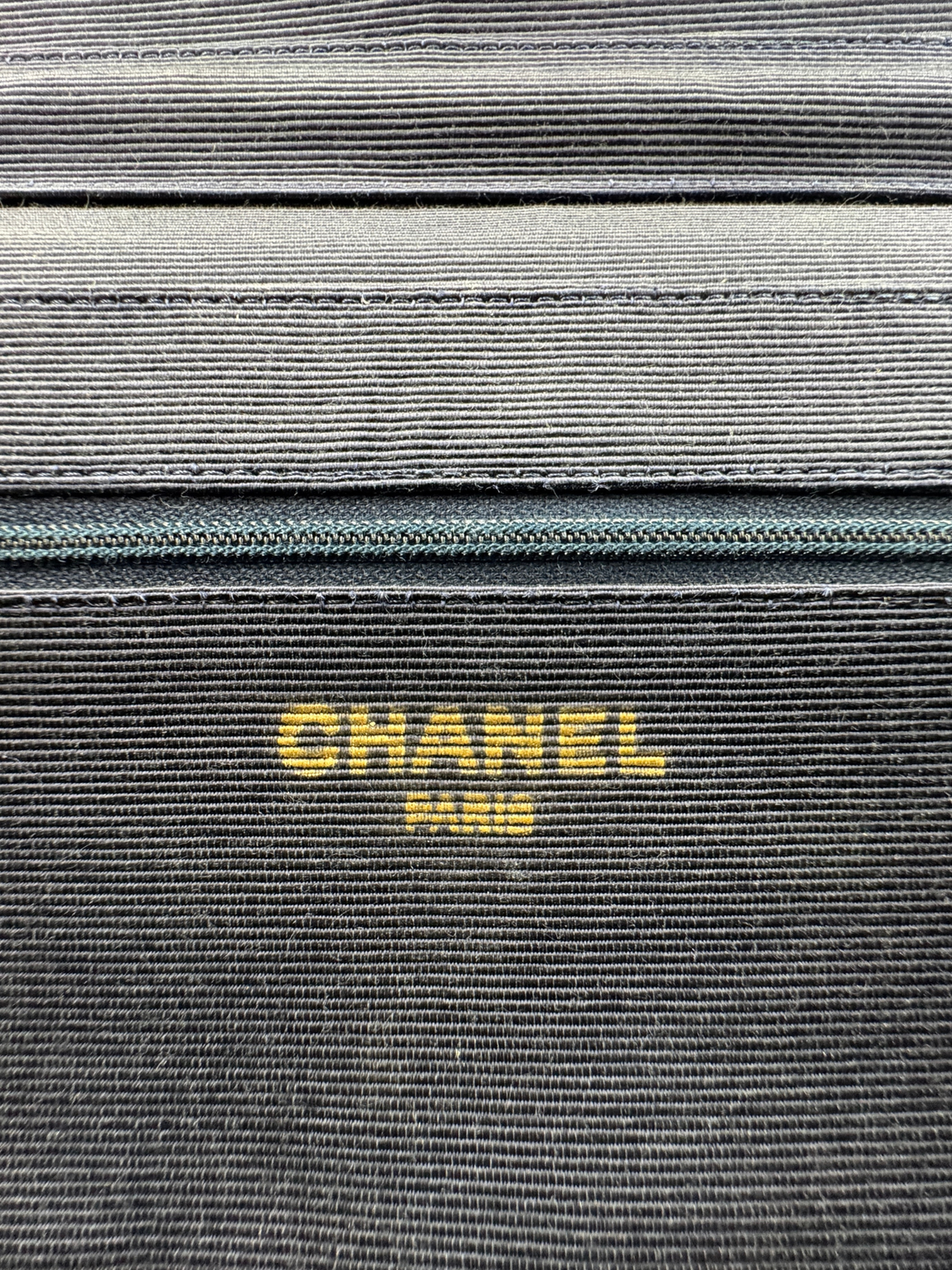Vintage Karl Lagerfeld Era CC Matelasse Quilted Single Flap Shoulder Bag in Navy Velvet