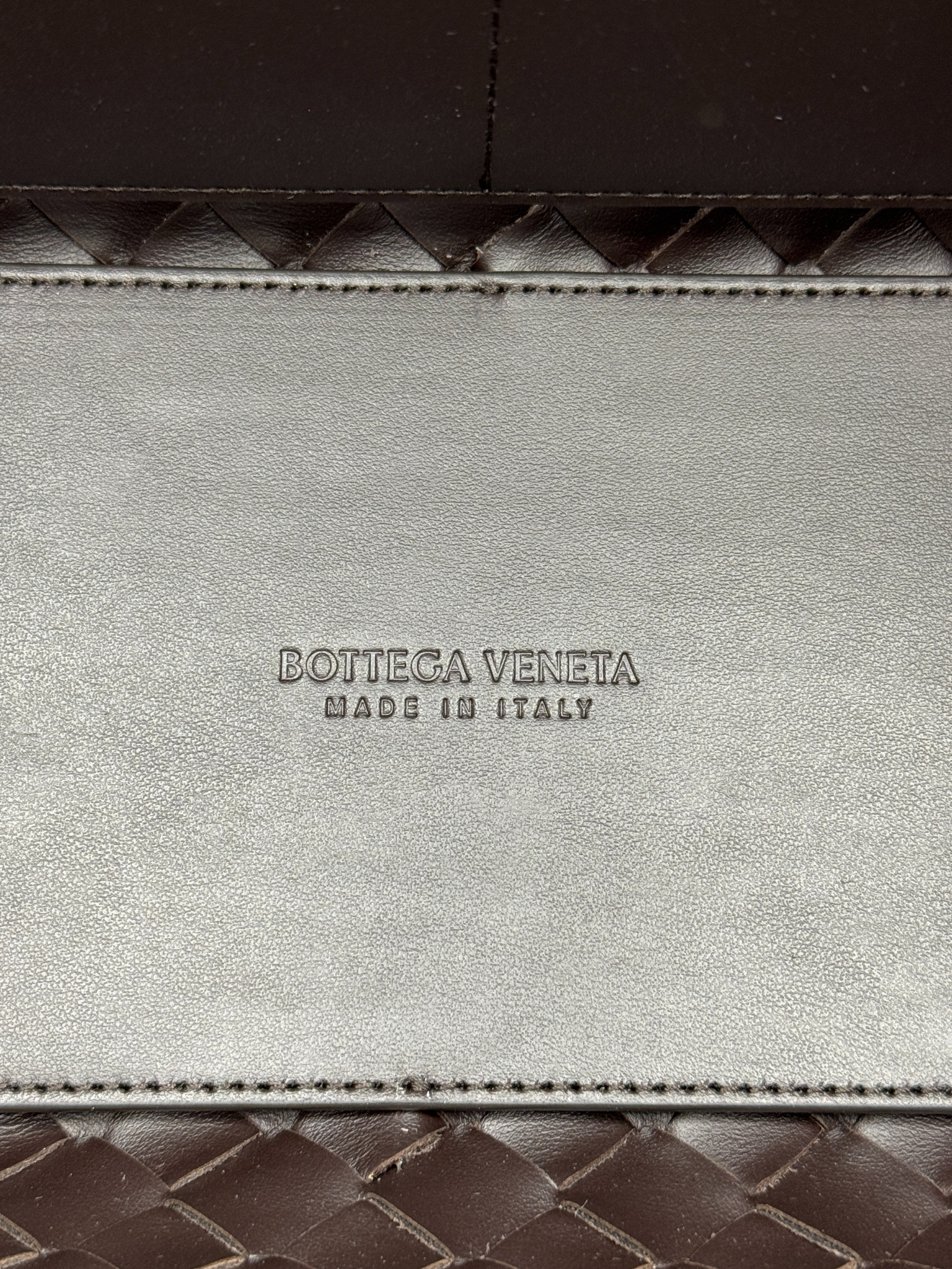 Medium Andiamo Shoulder Bag with Top Handle in Fondant Brown Intrecciato Suede