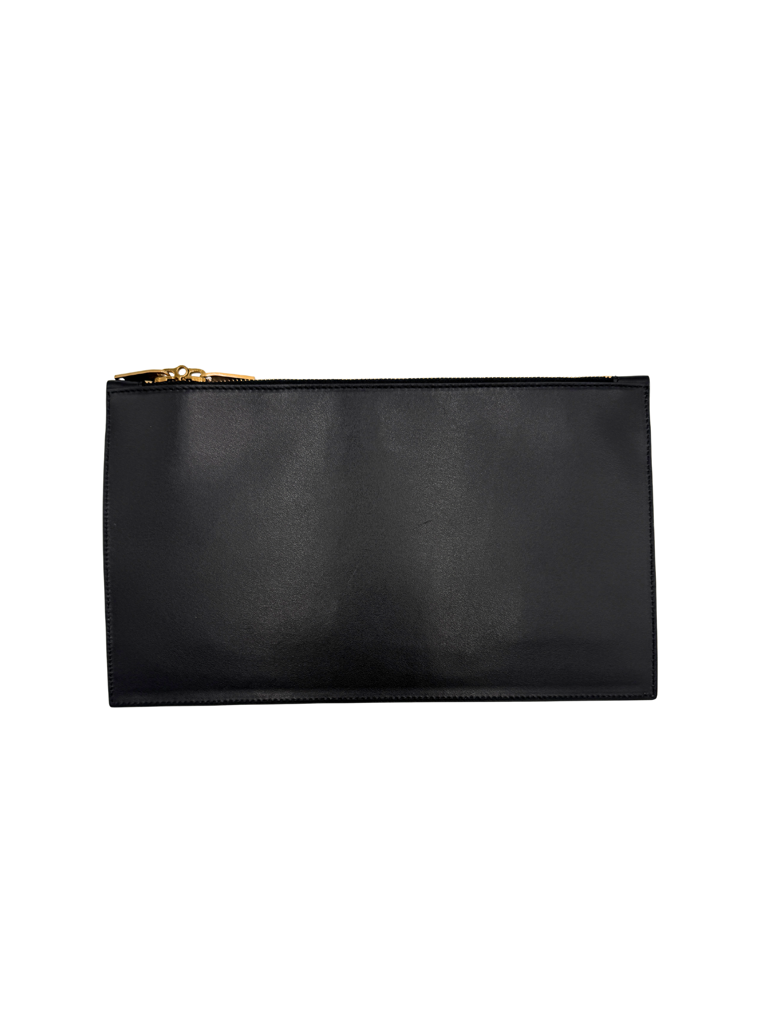 Small Sac De Jour Tote Bag with Removable Pouch Clutch in Black Smooth Calfskin Leather