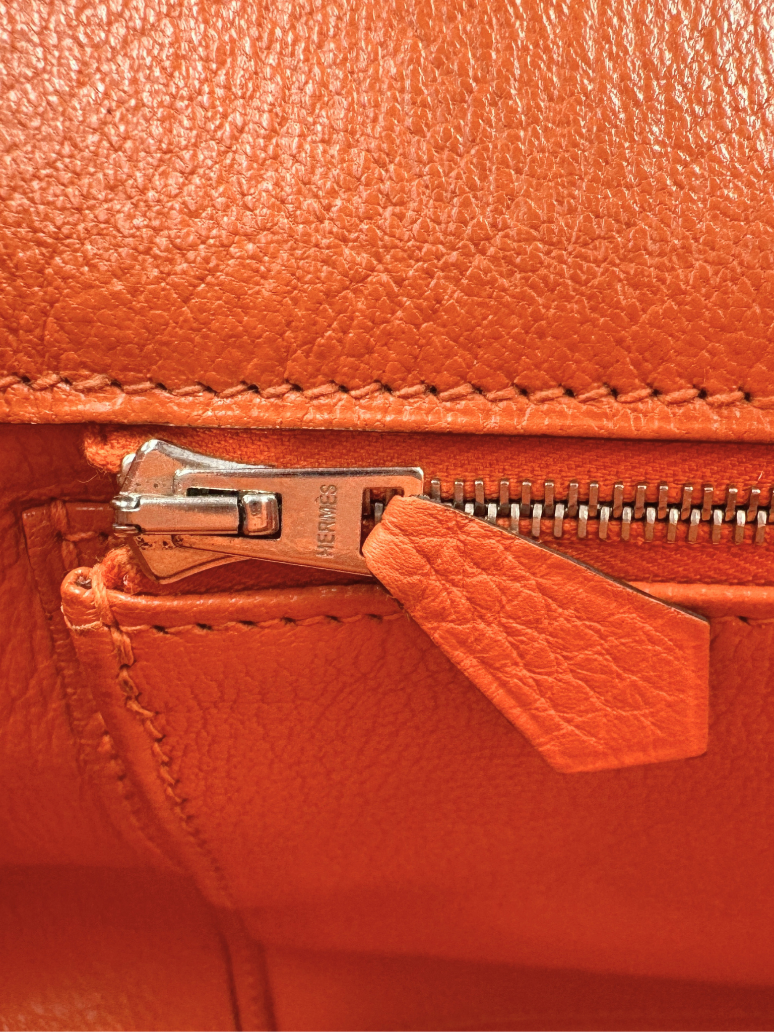 2011 Birkin 35 Tote Bag with Top Handle in Orange Togo Leather with Palladium Hardware