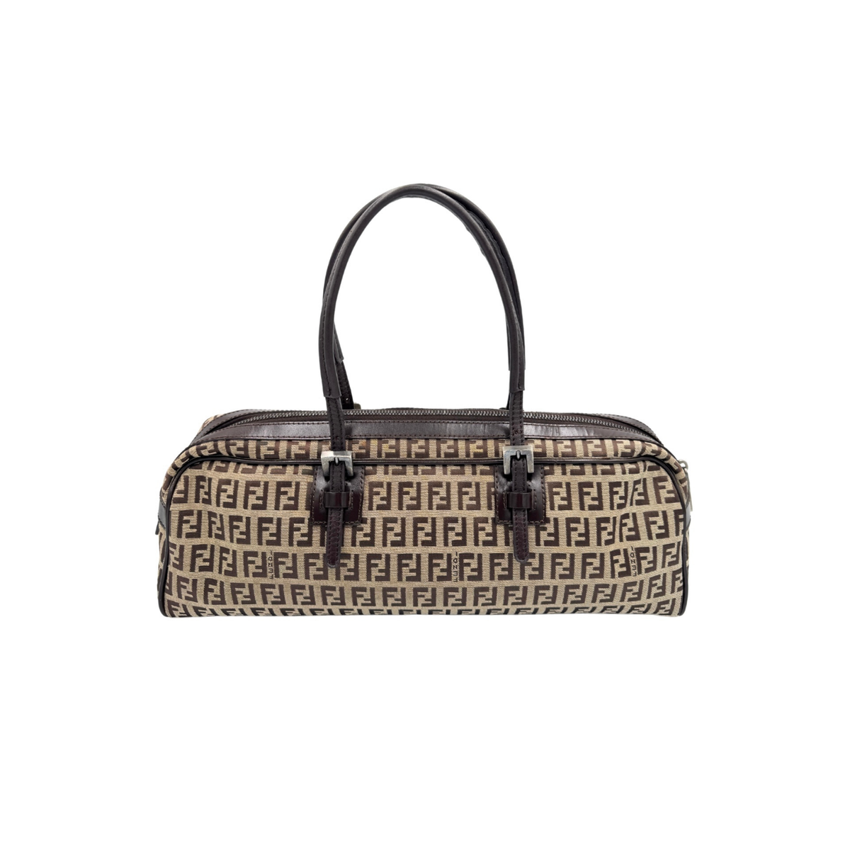 Fendi Vintage FF Zucchino Bauletto Shoulder Bag in Brown Monogram