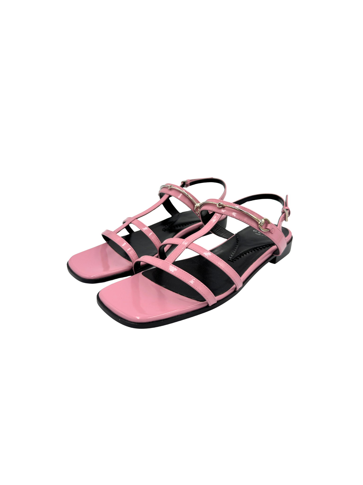 Size 38 Horsebit Flat Sandals in Pink Leather