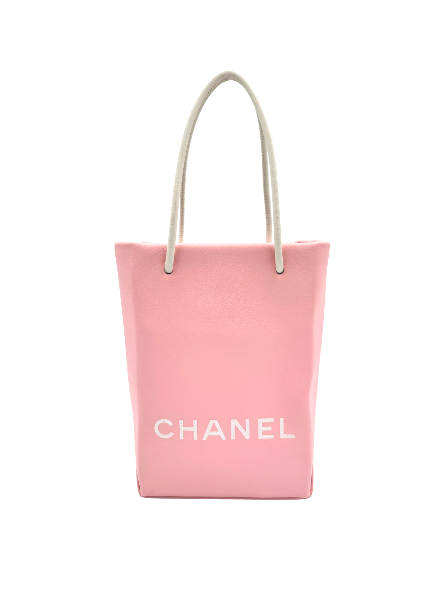 Runway Essential Small Shopping Tote Bag in Pink Calfskin Leather