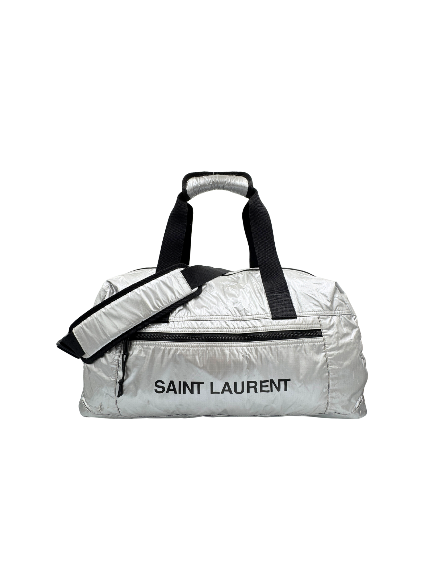 Nuxx City Weekender Puffy Duffel Bag in Silver Nylon Ripstop