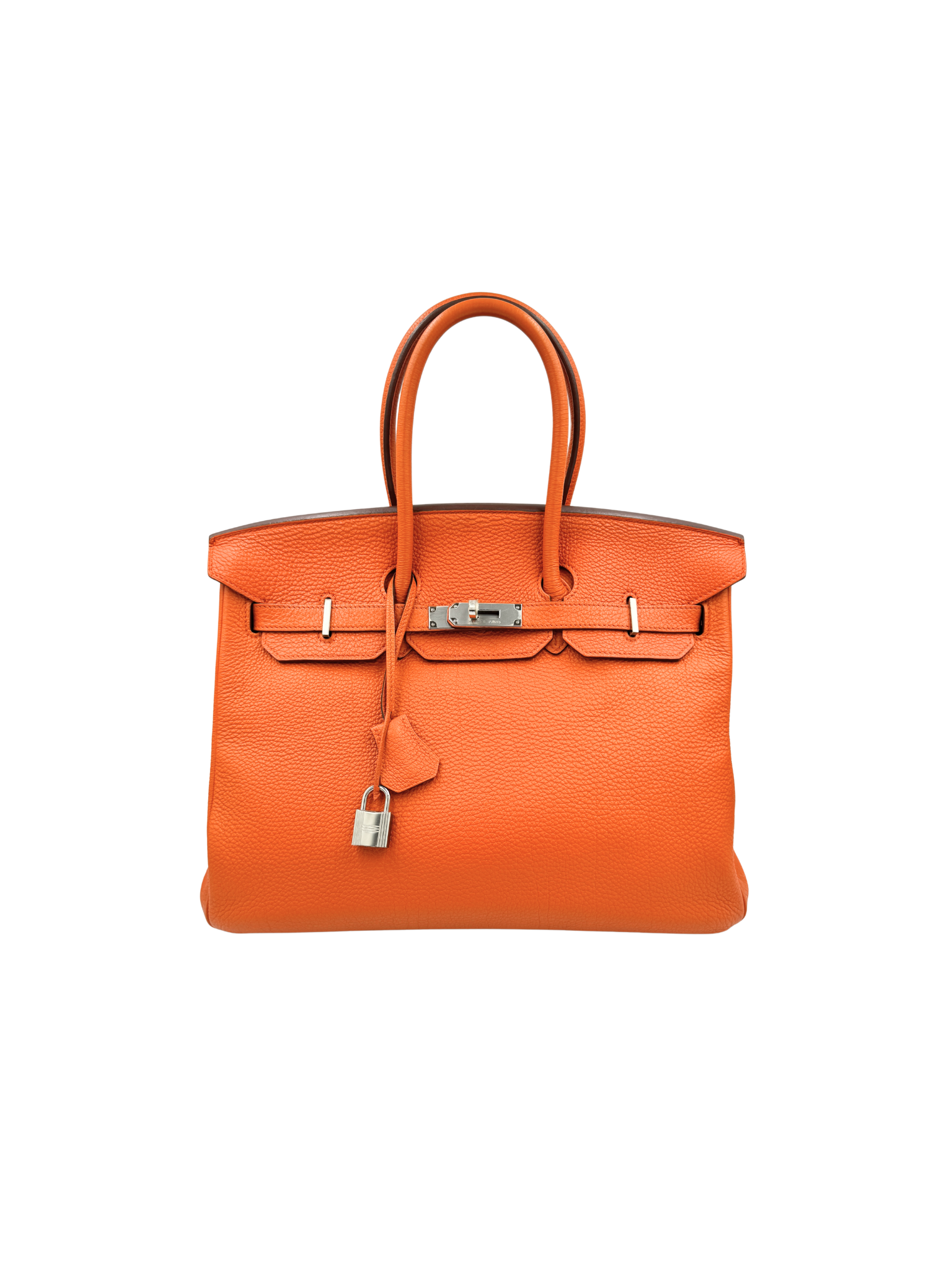 2011 Birkin 35 Tote Bag with Top Handle in Orange Togo Leather with Palladium Hardware