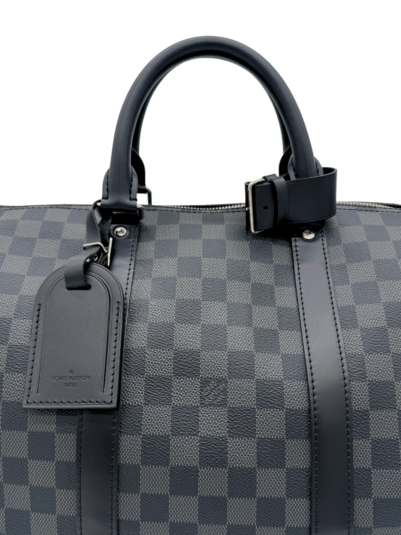 Louis Vuitton Keepall 55 Bandouliere Weekender Duffel Bag in Damier Graphite Coated Canvas