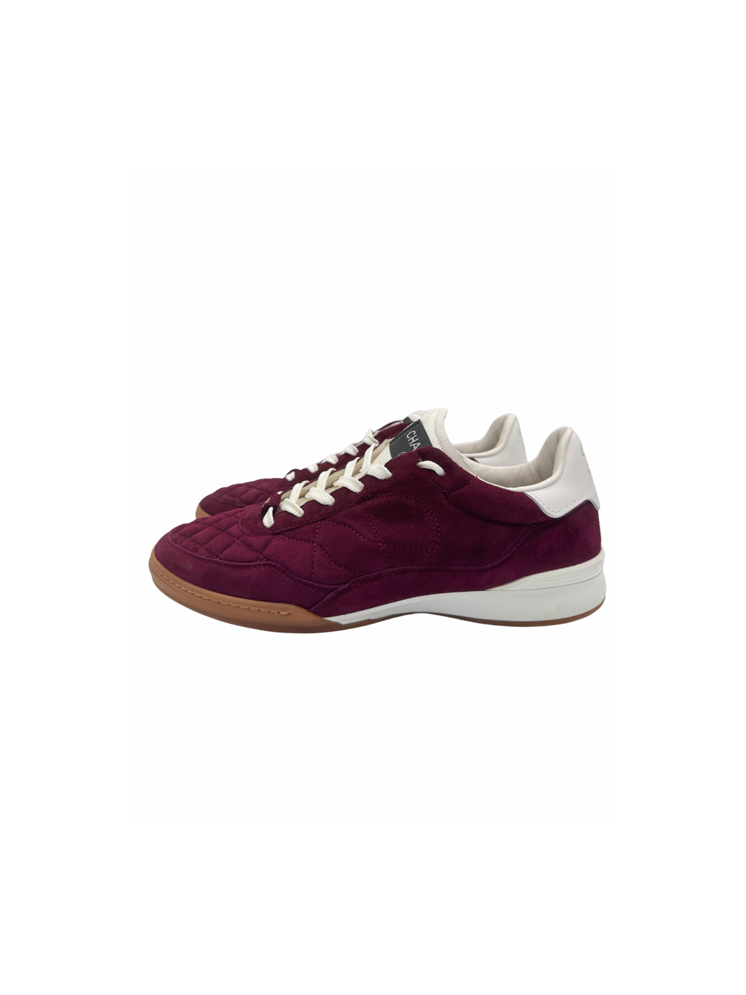 Size 40 Low Top CC Sneakers in Burgundy Suede