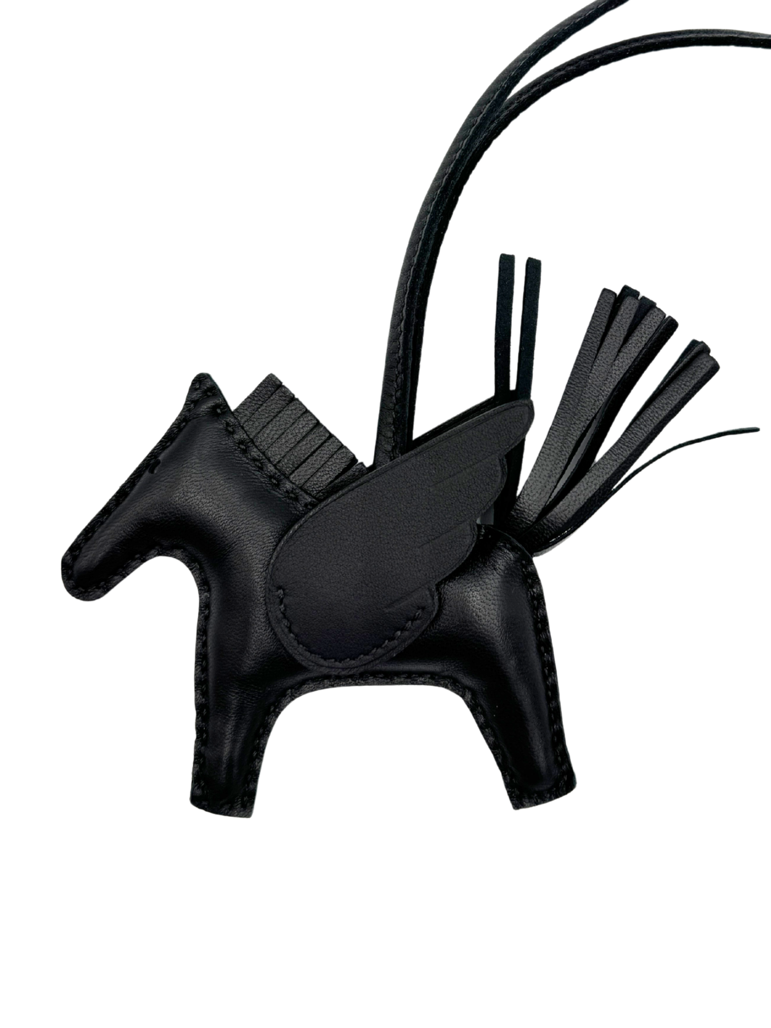 So Black Pegase PM GriGri Bag Charm in Noir/Black Milo Lambskin Leather & Swift Calfskin Leather