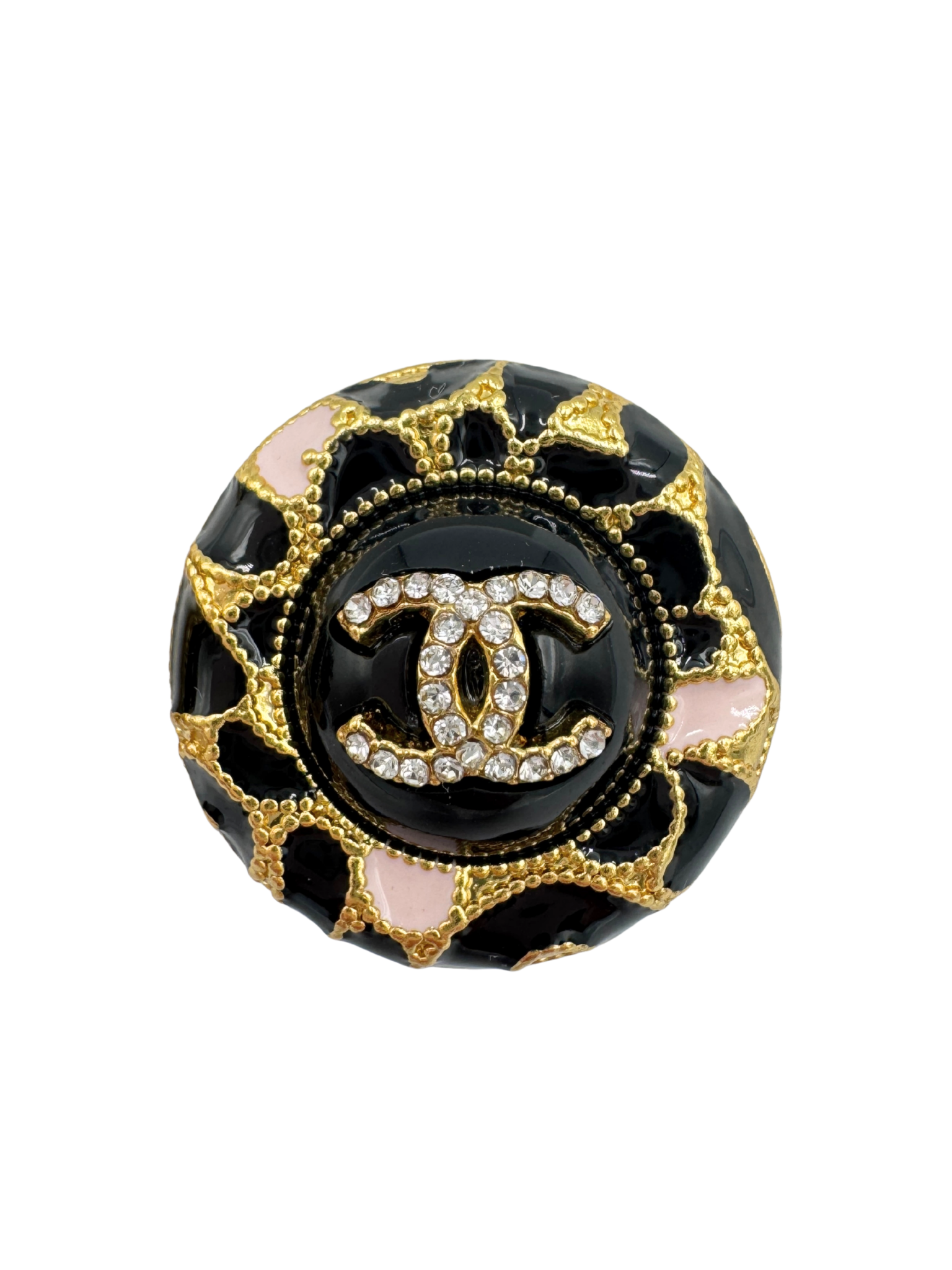 2023 Leopard Print CC Crystal Button Earrings in Gold Hardware