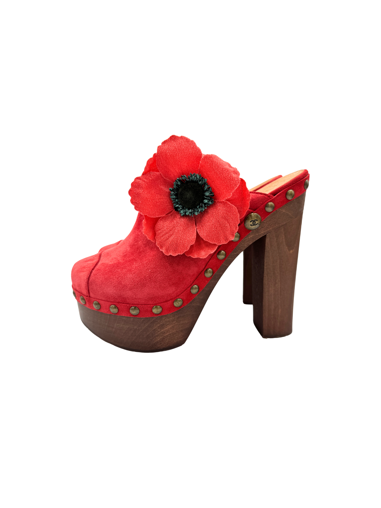 Size 41 2010 Karl Lagerfeld Era Poppy Platform Clogs in Red Suede