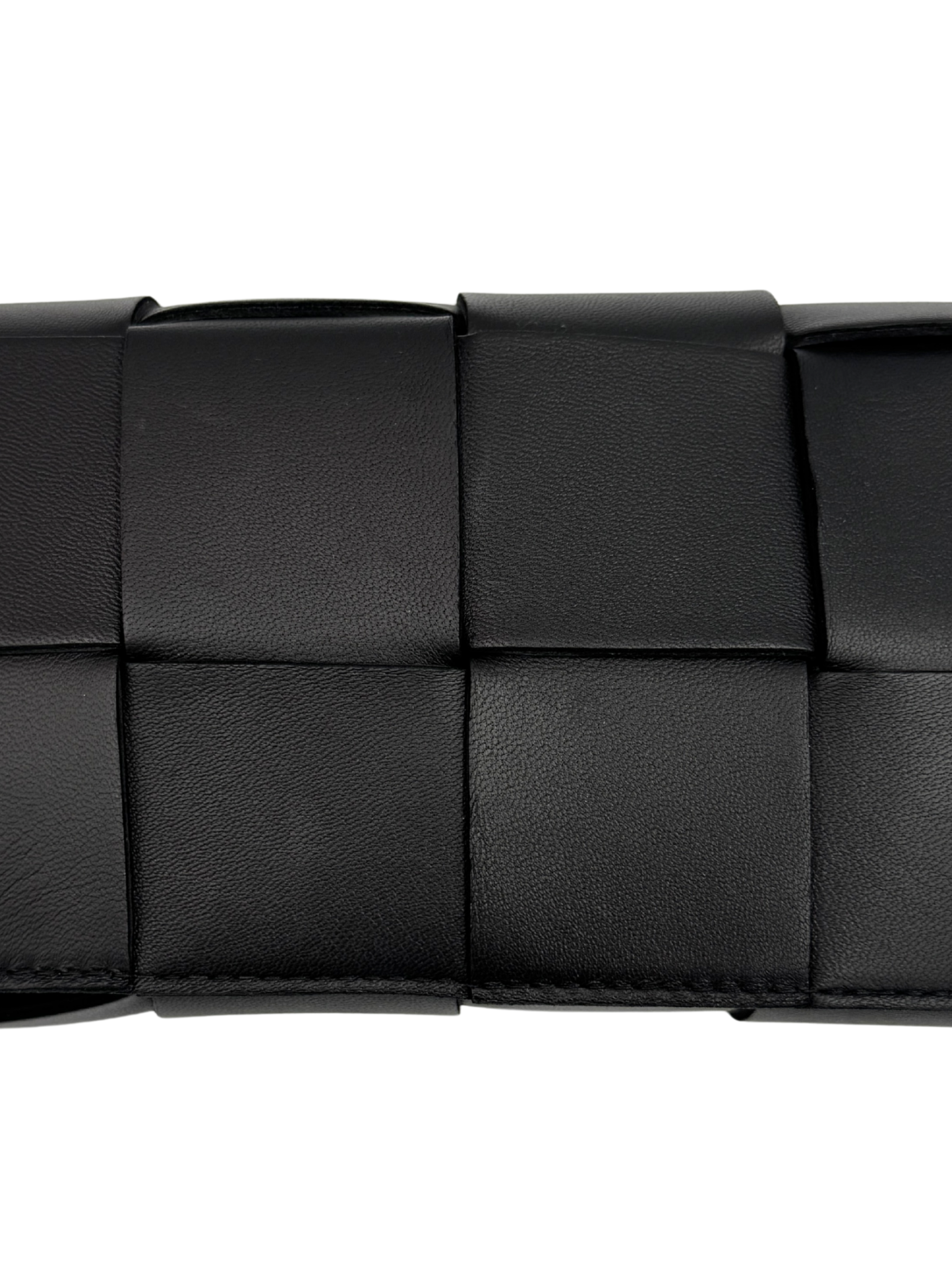 Cassette Belt Bag / Bum Bag in Black Maxi Intrecciato Woven Leather