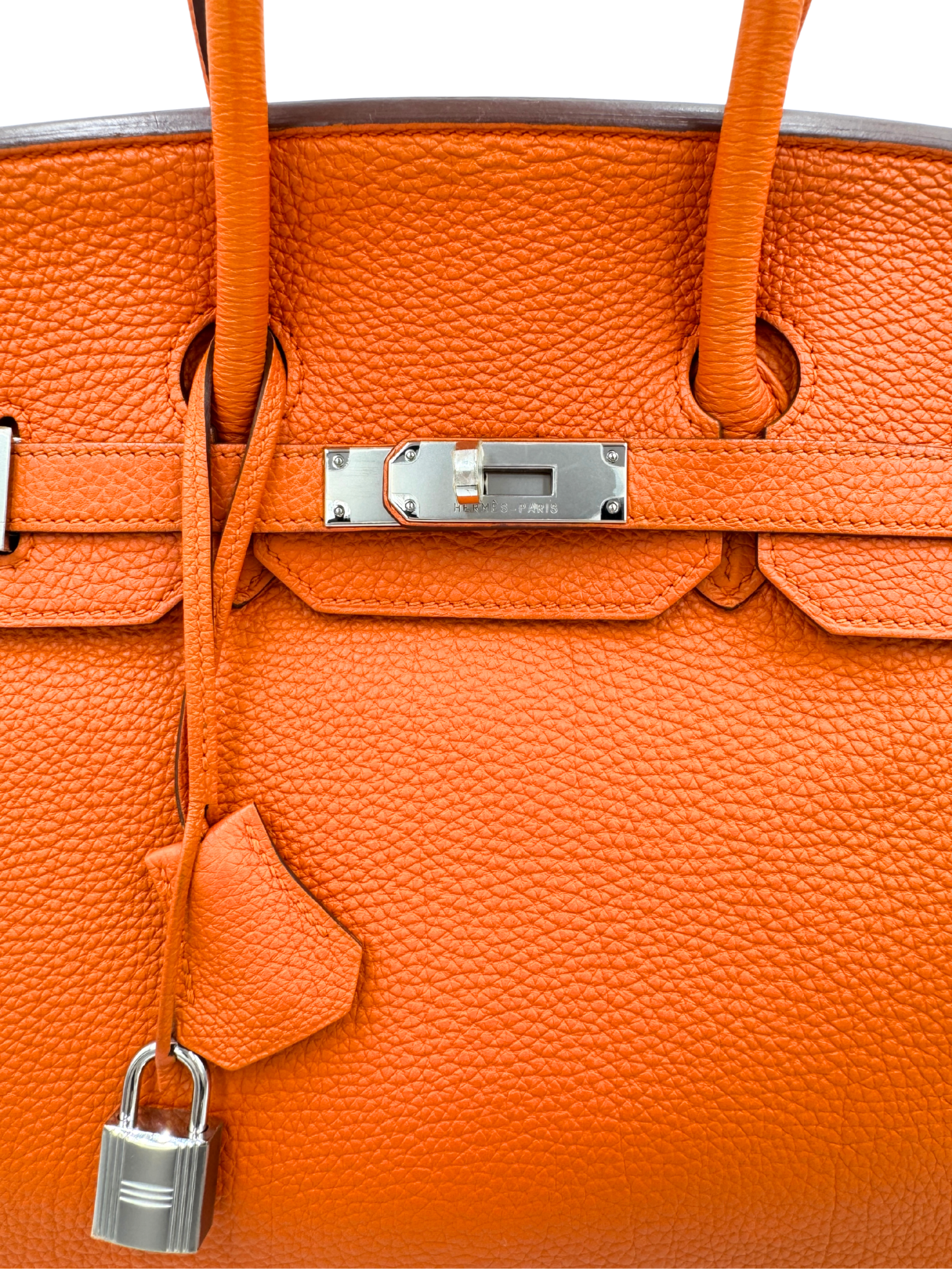 2011 Birkin 35 Tote Bag with Top Handle in Orange Togo Leather with Palladium Hardware