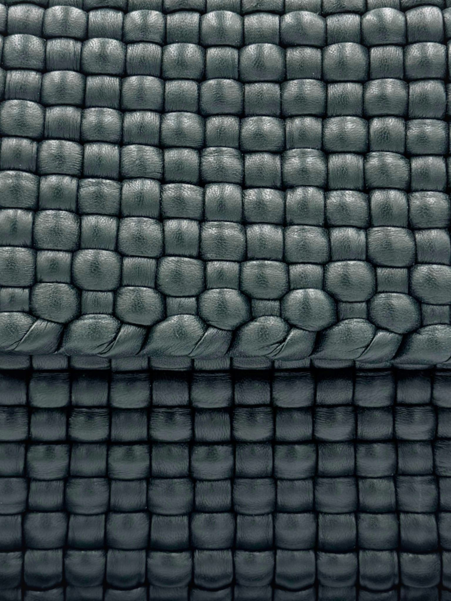 Swing Shoulder Bag in Dark Green Intrecciato Woven Leather