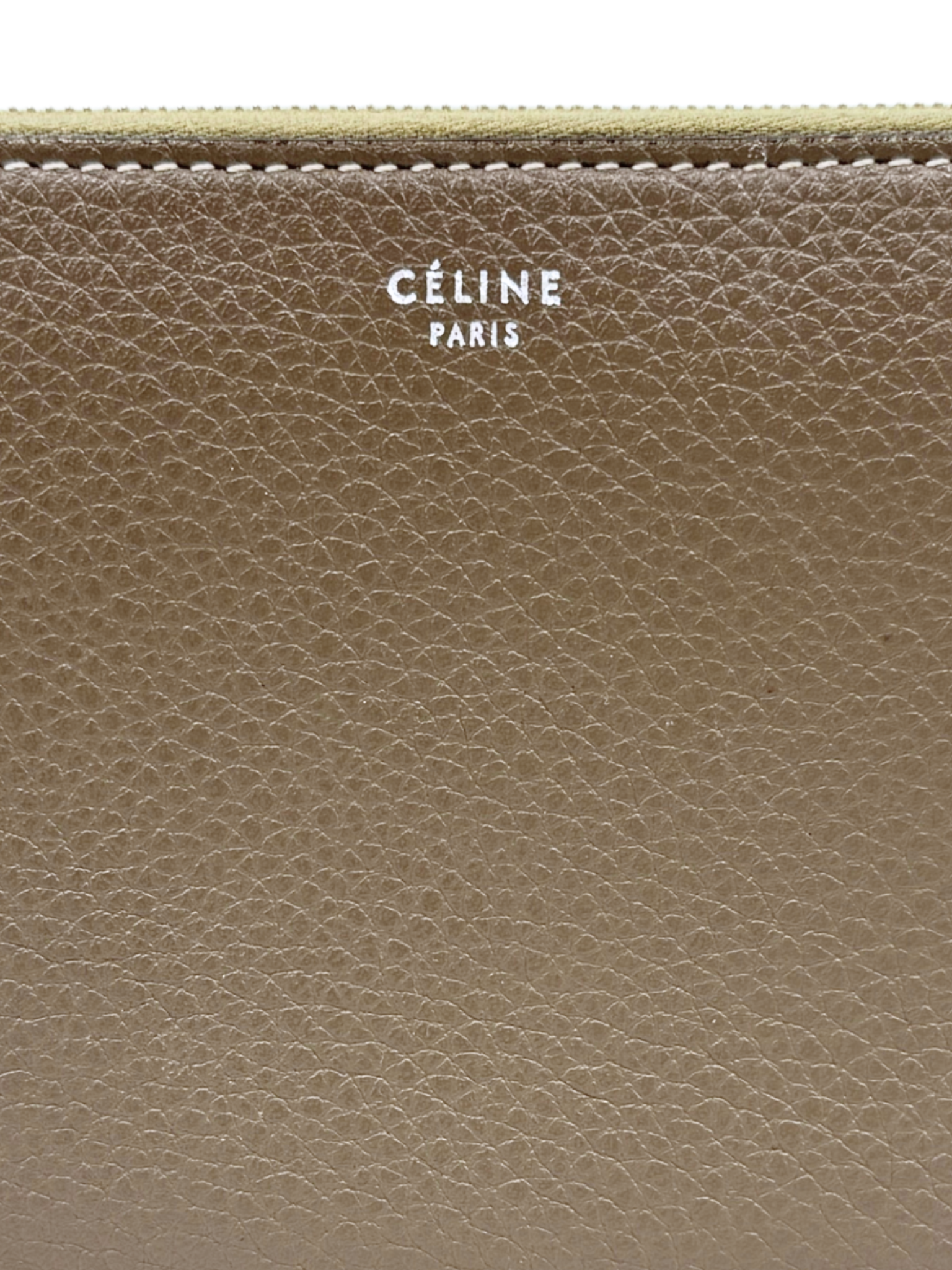 Long Continental Zip Around Wallet in Taupe Leather