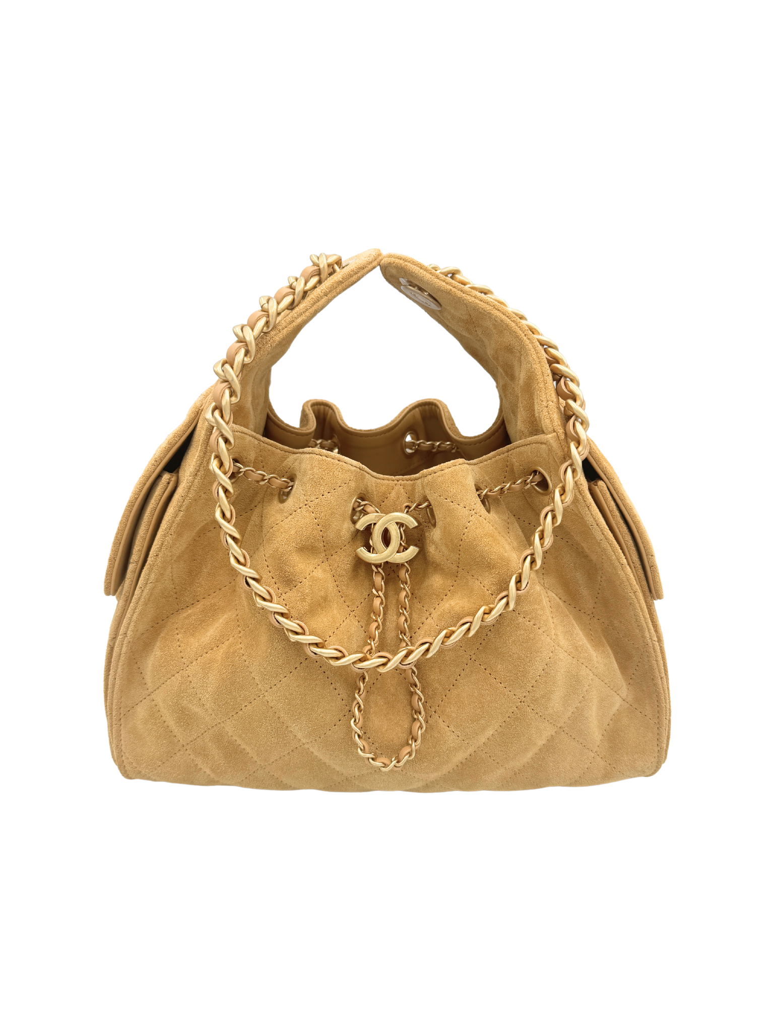 Small Chanel 25 Hobo Bag in Dark Beige Suede (Cruise 2025/2026 Collection)