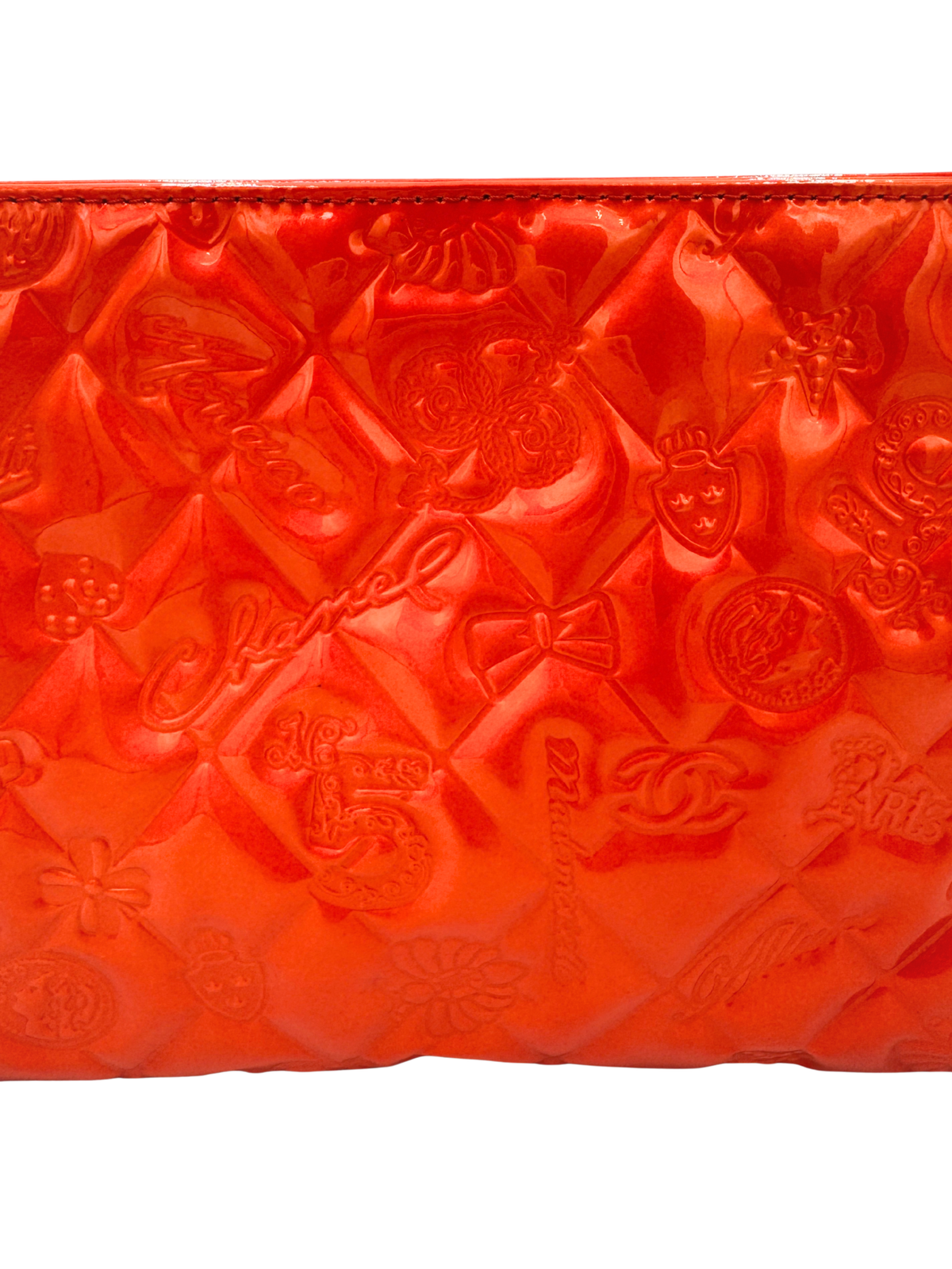 Vintage Karl Lagerfeld Era Lucky Symbols Shoulder Bag in Red Leather