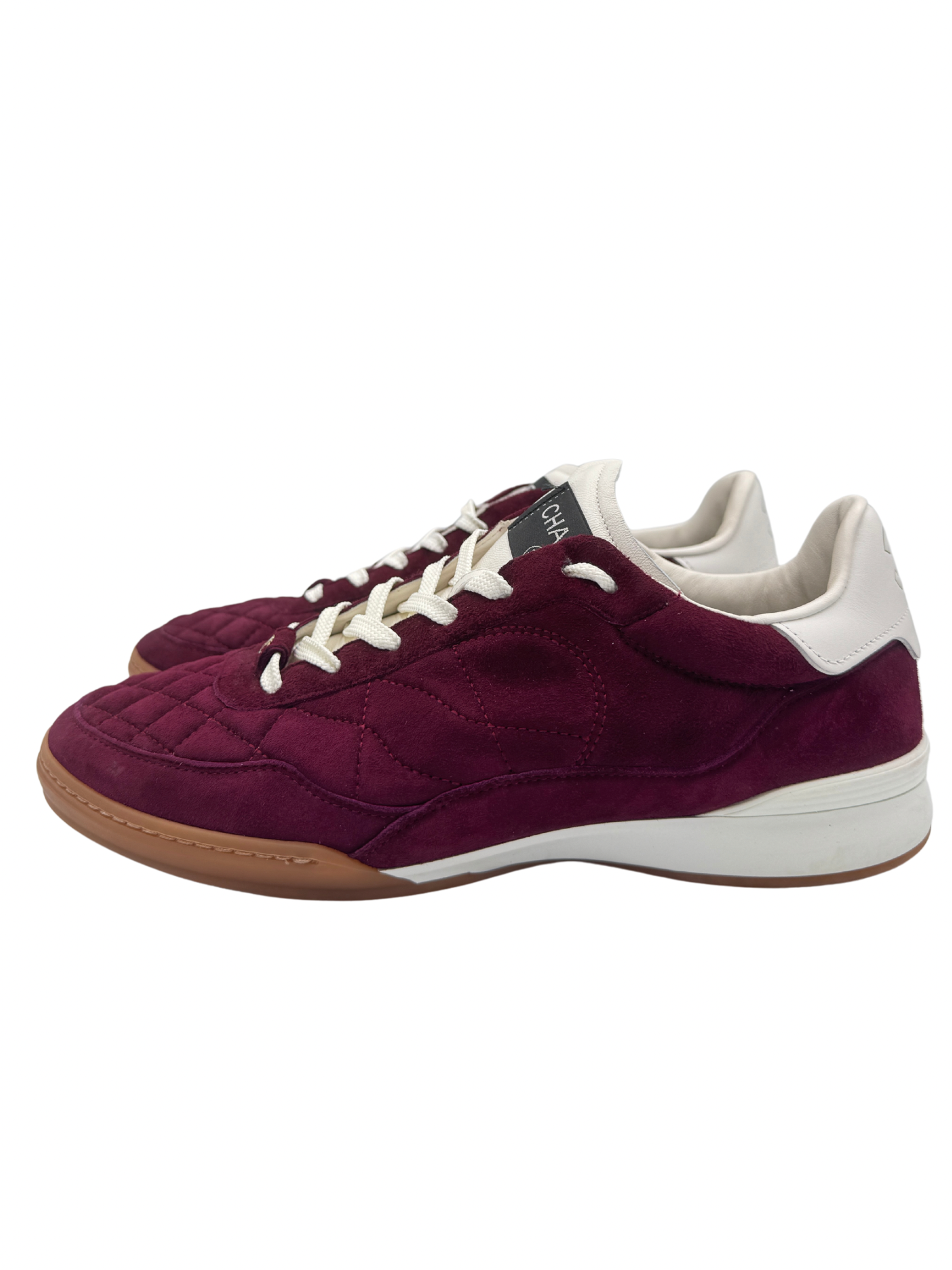 Size 40 Low Top CC Sneakers in Burgundy Suede
