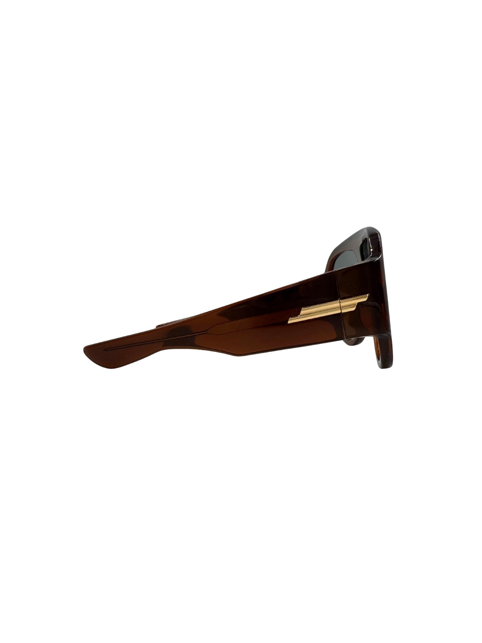 Shield Aviator Sunglasses in Brown Acetate