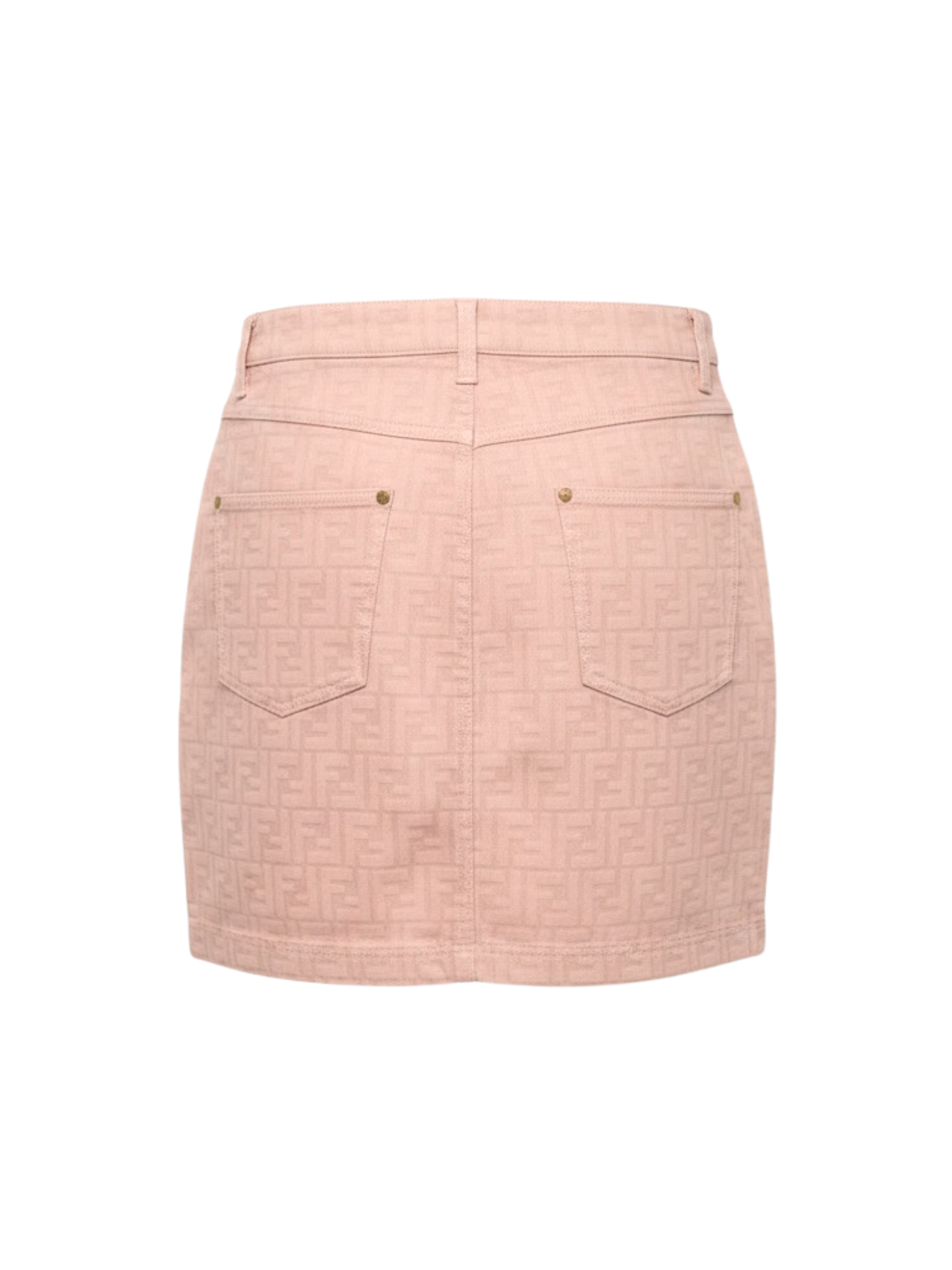 Size M / IT 44 FF Zucca Logo Mini Skirt in Pink Denim
