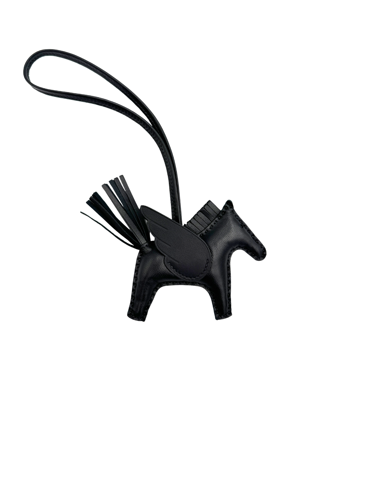 So Black Pegase PM GriGri Bag Charm in Noir/Black Milo Lambskin Leather & Swift Calfskin Leather