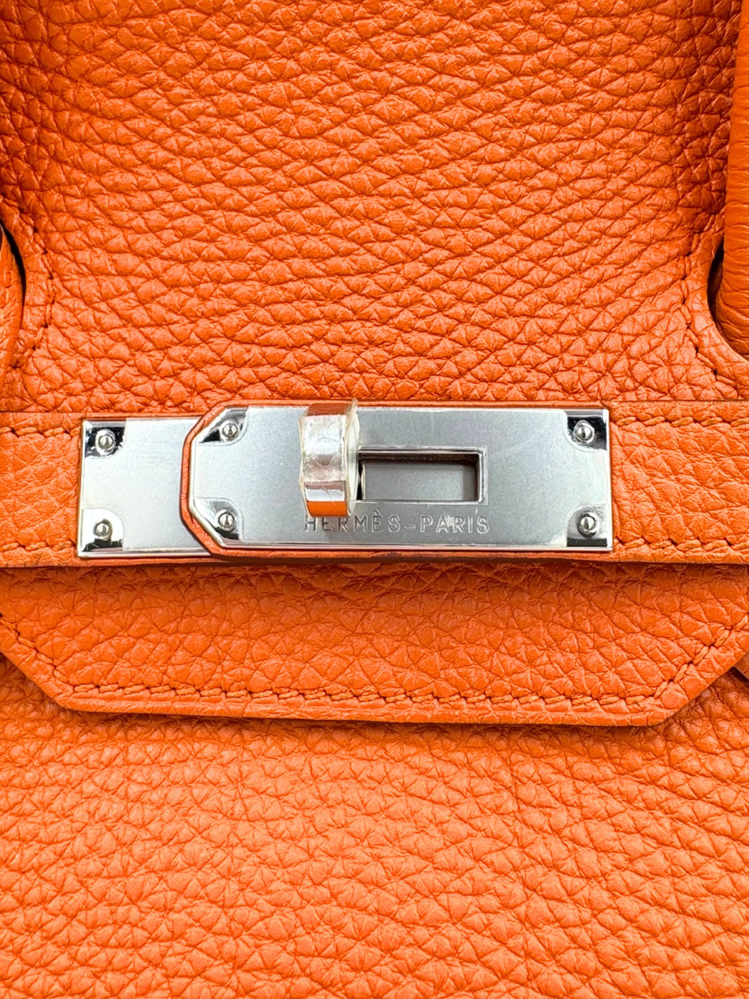 2011 Birkin 35 Tote Bag with Top Handle in Orange Togo Leather with Palladium Hardware
