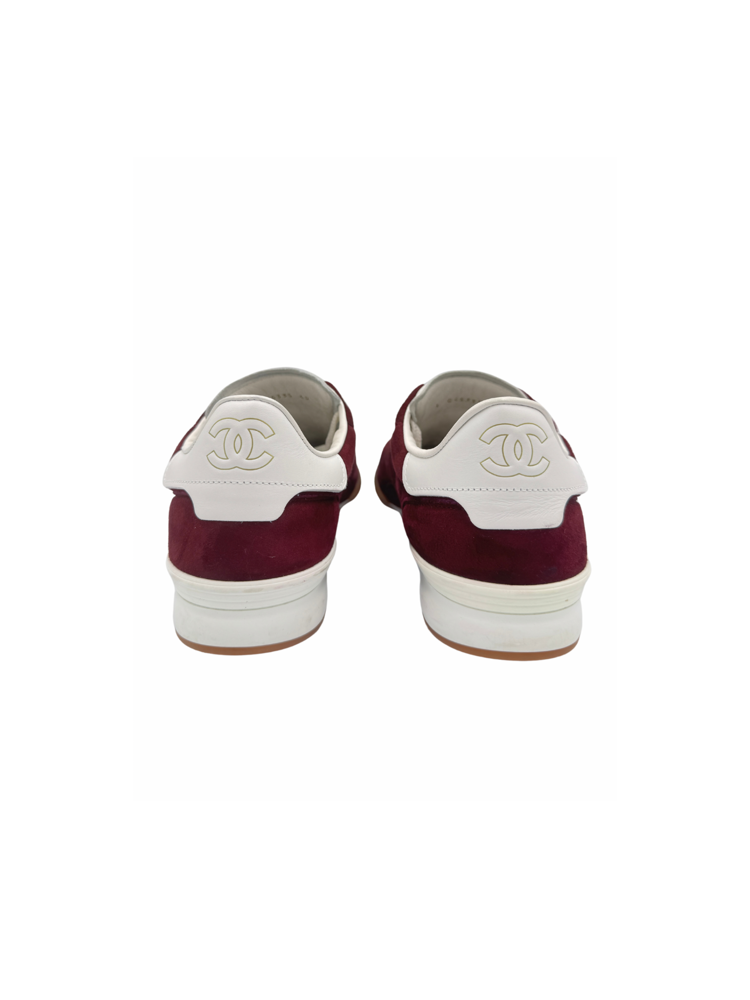 Size 40 Low Top CC Sneakers in Burgundy Suede