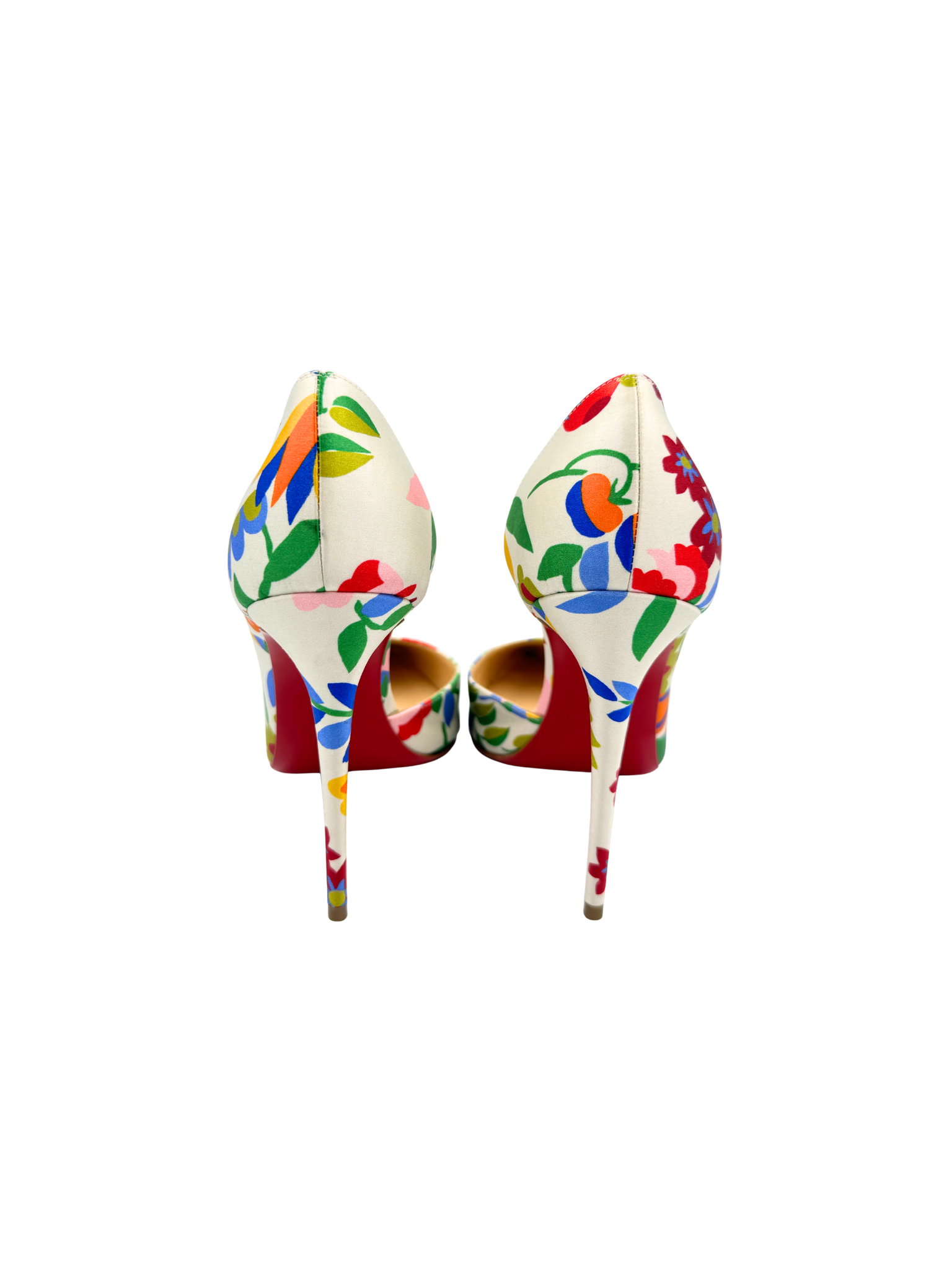 Size 38 Iriza 100 mm Pointed Toe D'orsay Pumps in Floral Satin