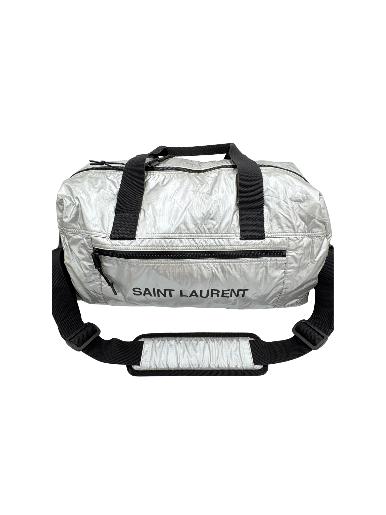 Nuxx City Weekender Puffy Duffel Bag in Silver Nylon Ripstop