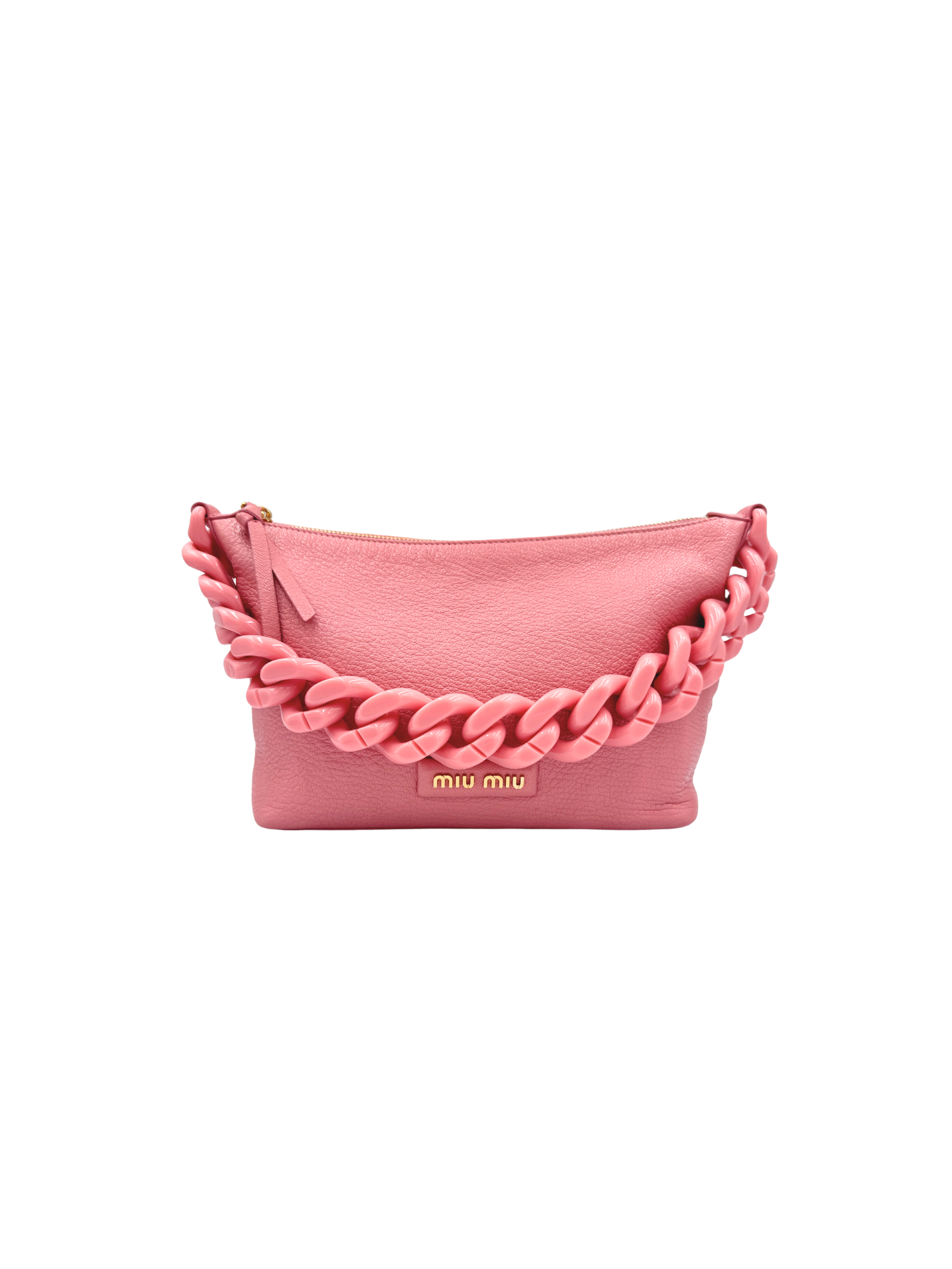 Spirit Shoulder Bag with Chainlink Strap in Pink Calfskin Leather