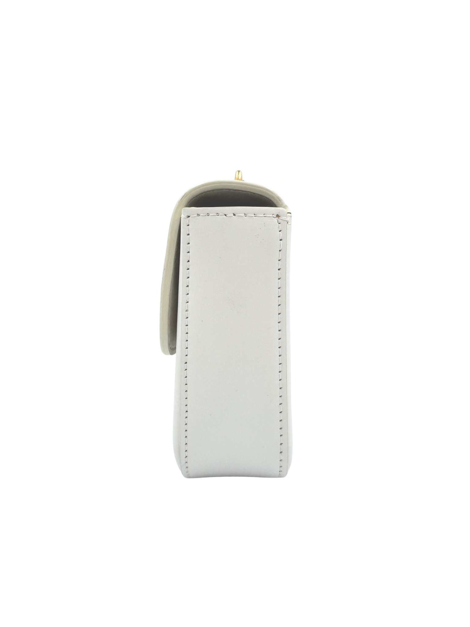 Triomphe Claude Chain Shoulder Bag in White Leather