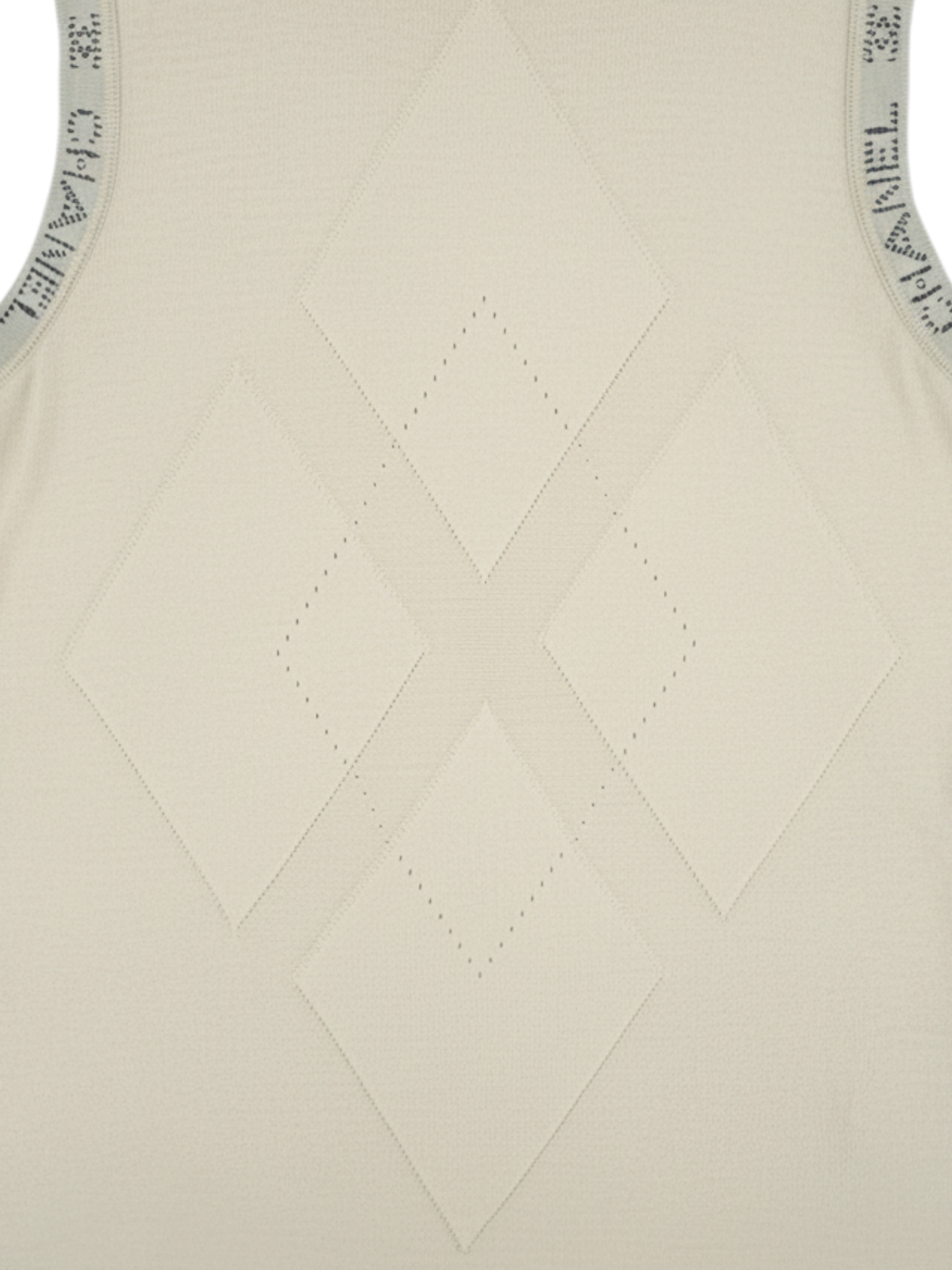 Size FR 38 Sleeveless Argyle Turtleneck with Chanel Logo Trim in Ivory Cashmere