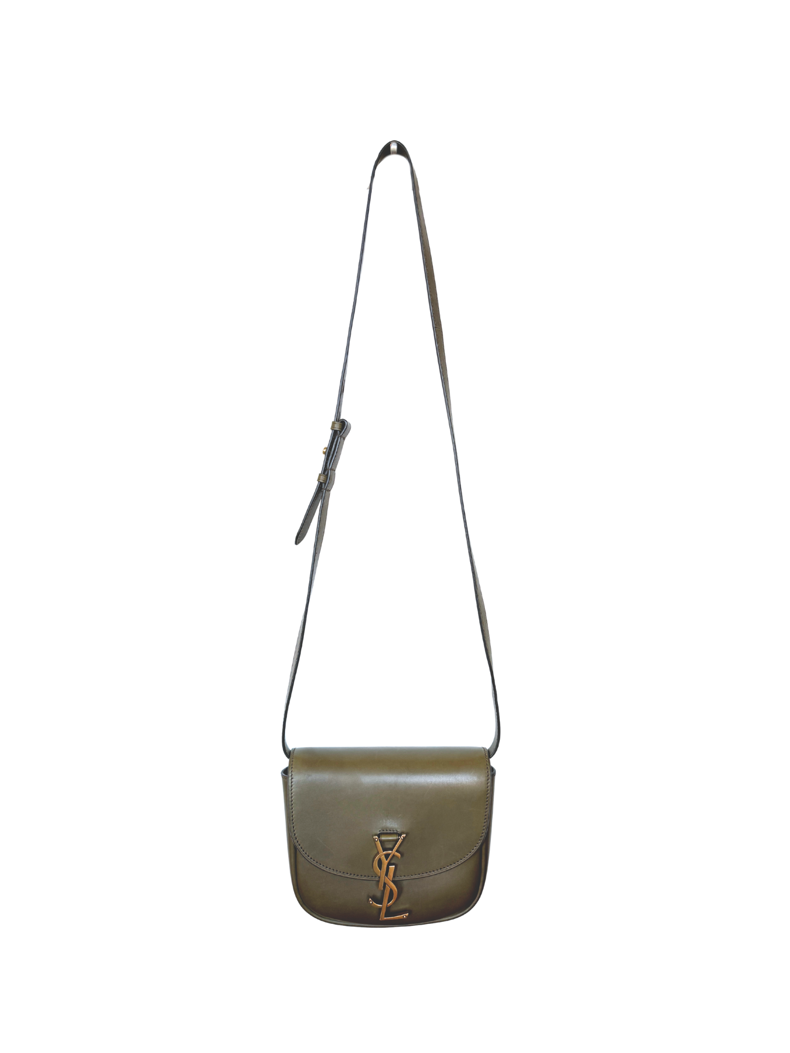 Small Kaia Crossbody Satchel Bag in Olive Green Leather