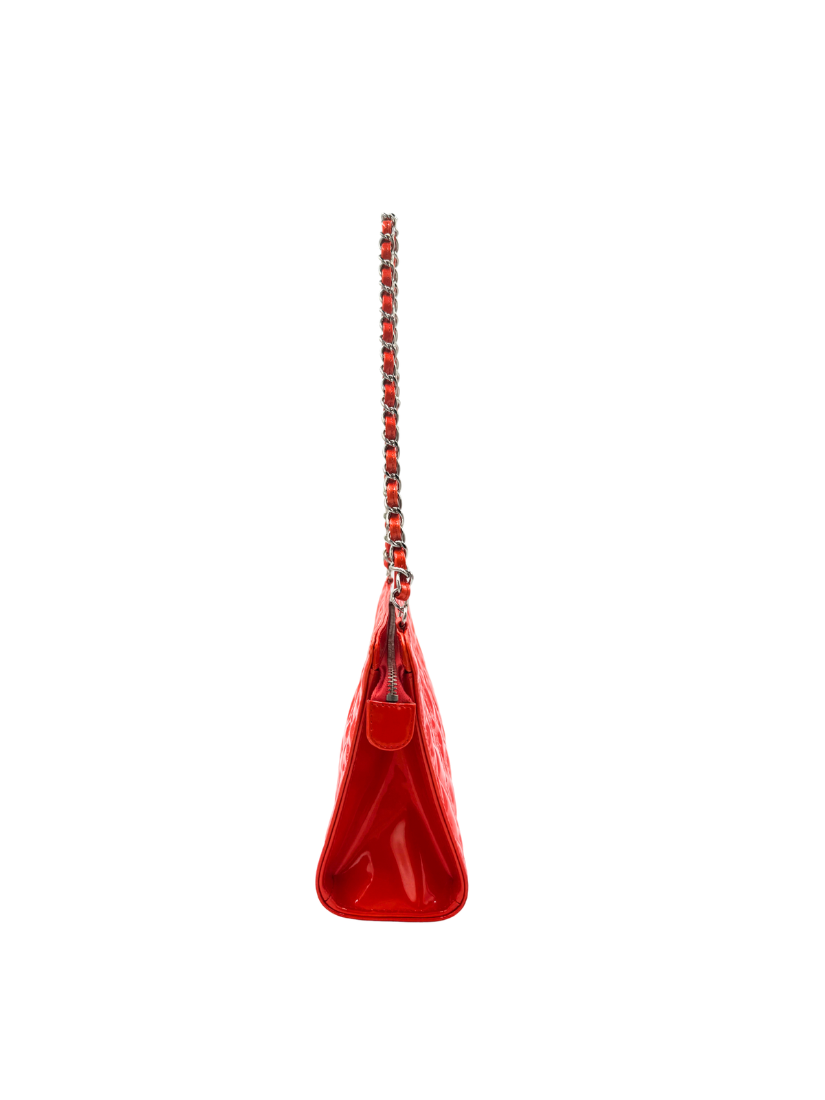 Vintage Karl Lagerfeld Era Lucky Symbols Shoulder Bag in Red Leather