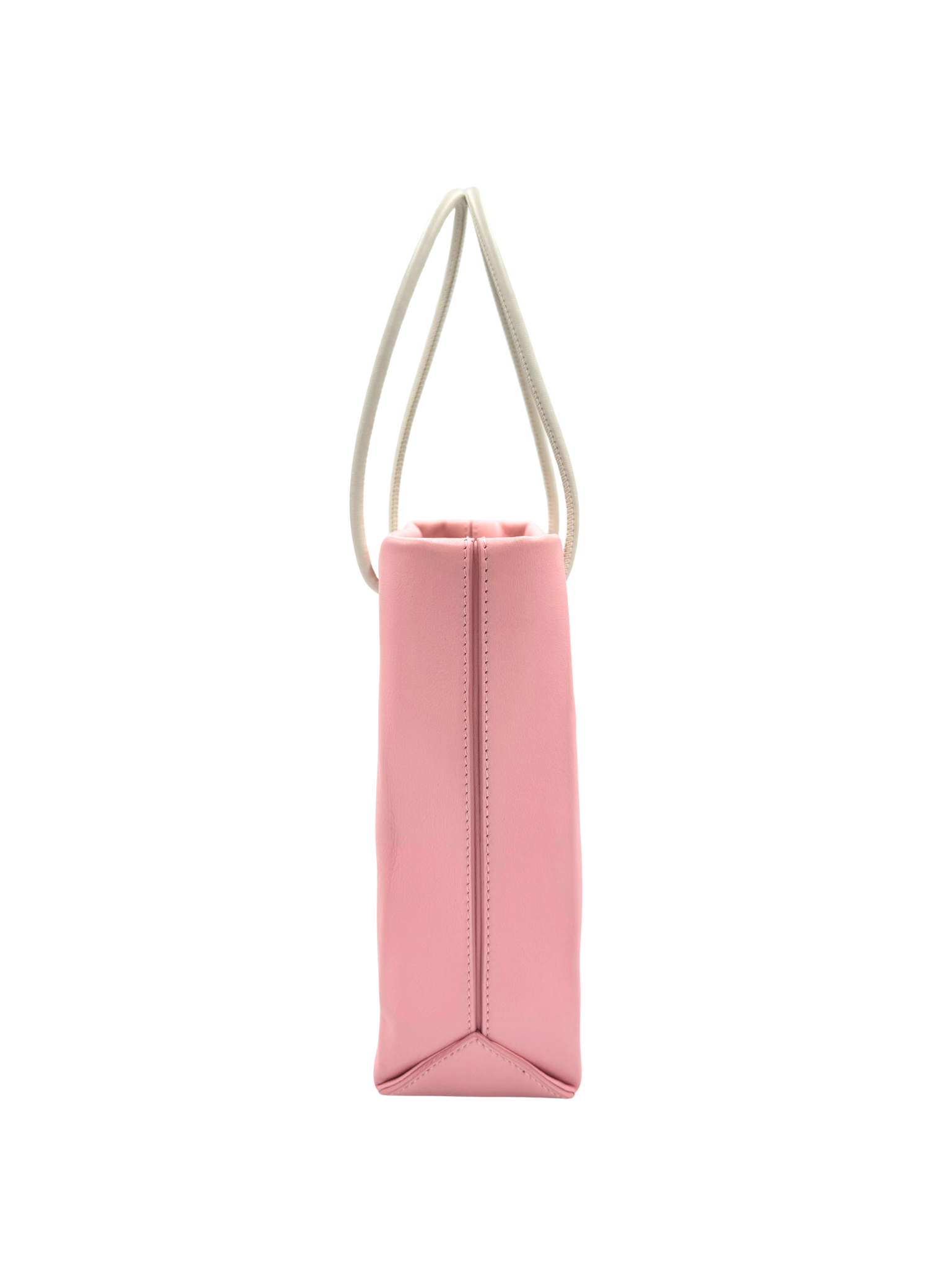 Runway Essential Small Shopping Tote Bag in Pink Calfskin Leather