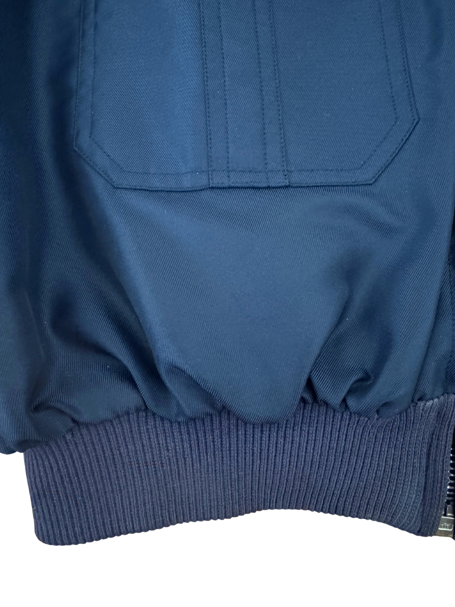 Size M / FR 40 Vintage Zip-Up Utility Bomber Jacket in Navy Fabric