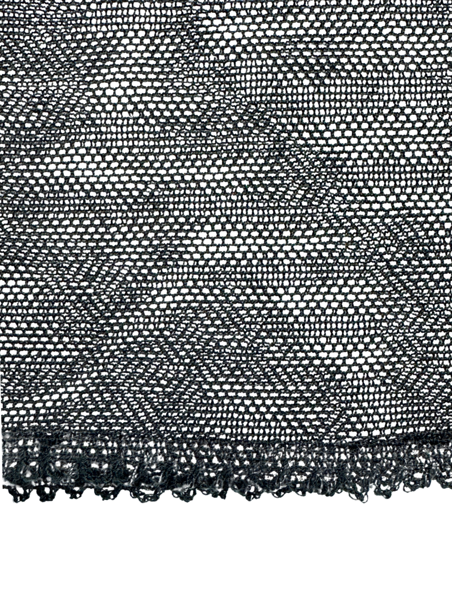 Size M - L / FR 42 Vintage 2004 Karl Lagerfeld Era Sheer Camellia Camisole in Black Lace Mesh