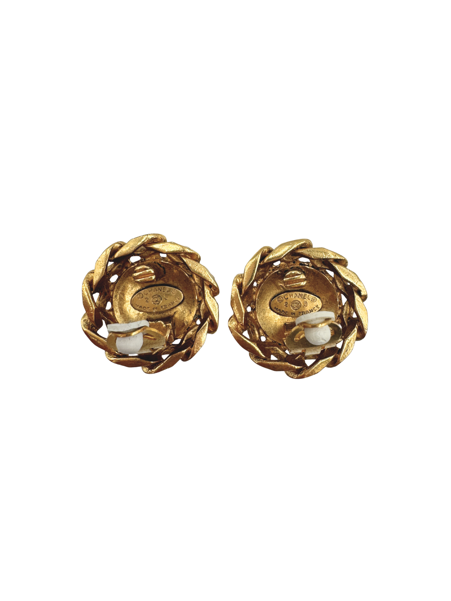 Vintage Crystal Studded XL Earrings in 24k Plated Gold