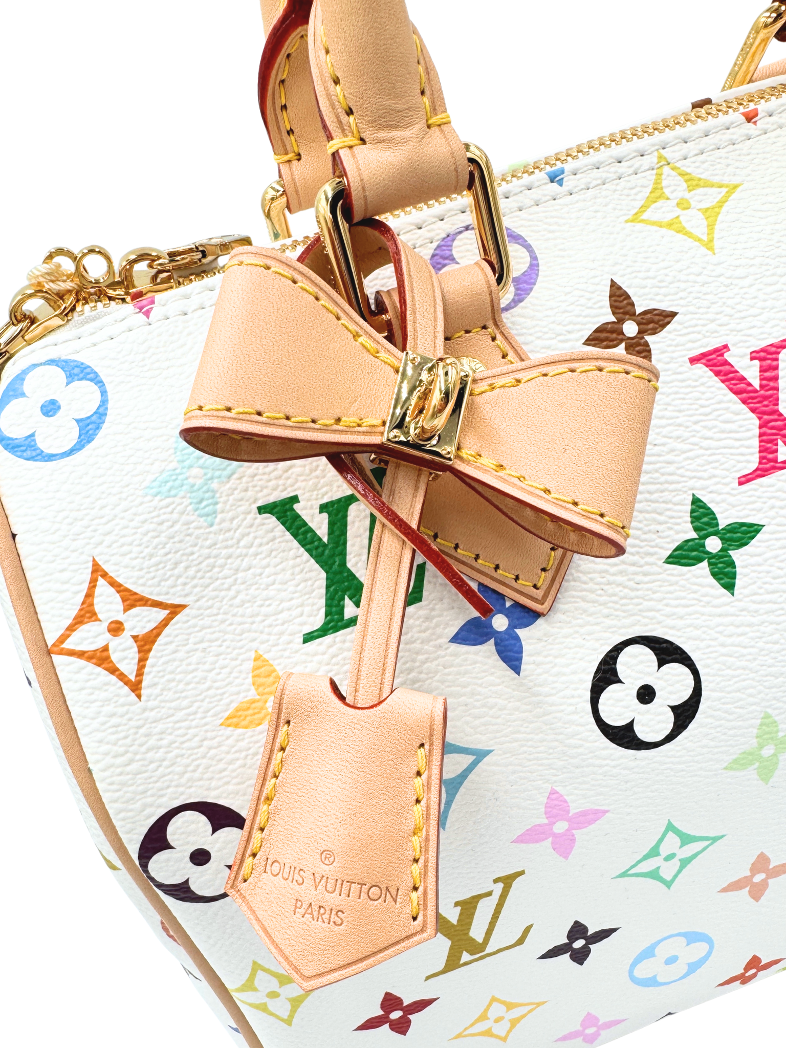 Louis Vuitton 2025 Limited Edition LV x Takashi Murakami Multicolore Speedy Bandoulière 25 in White Multicolor Coated Canvas