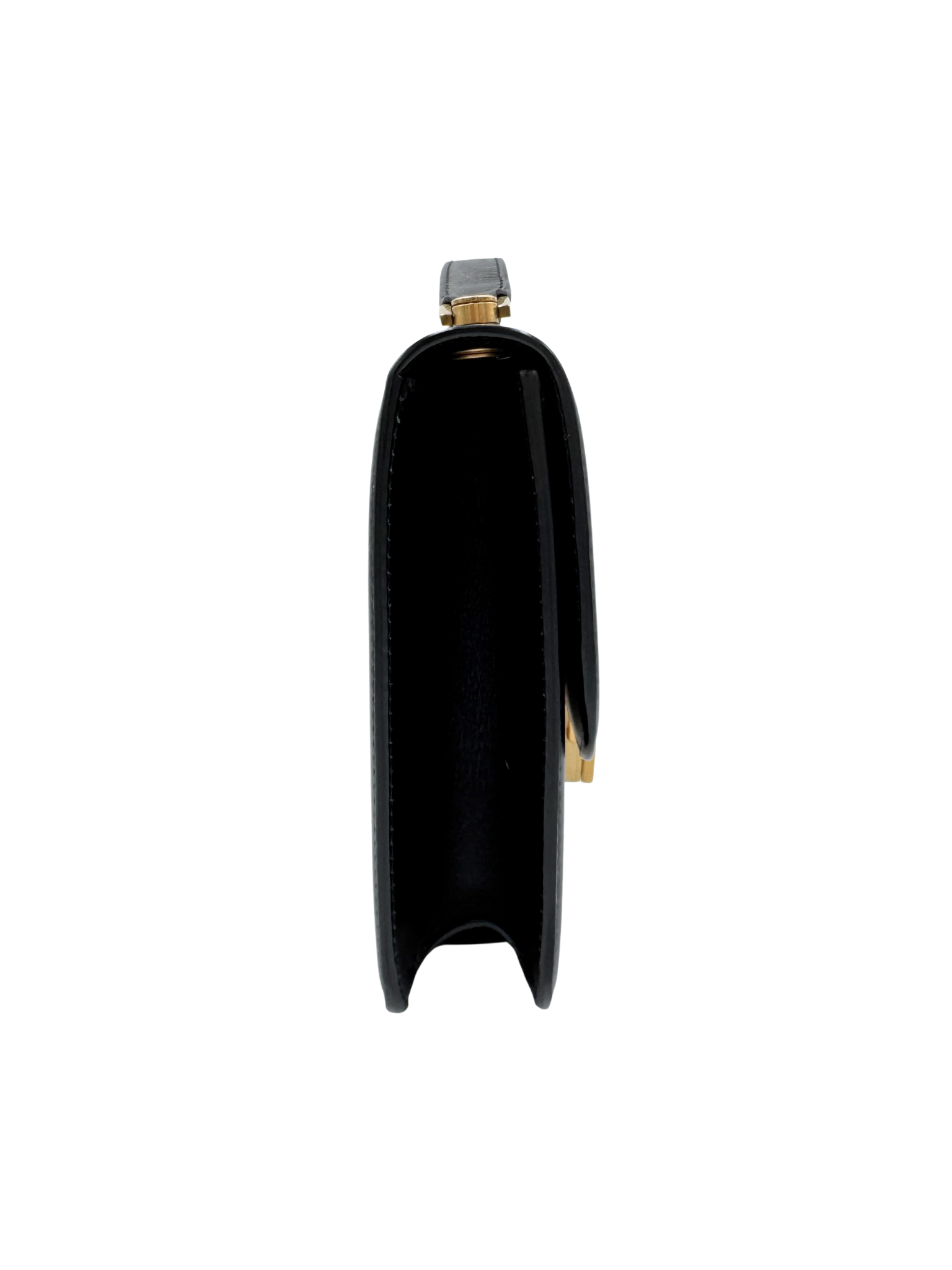 Le Carré Shoulder Bag in Ivory Canvas with Black Leather Trim