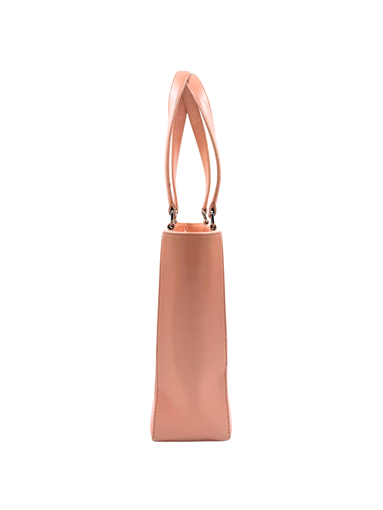 Vintage Chocolate Bar Shopping Tote Bag in Blush Nude Lambskin Leather