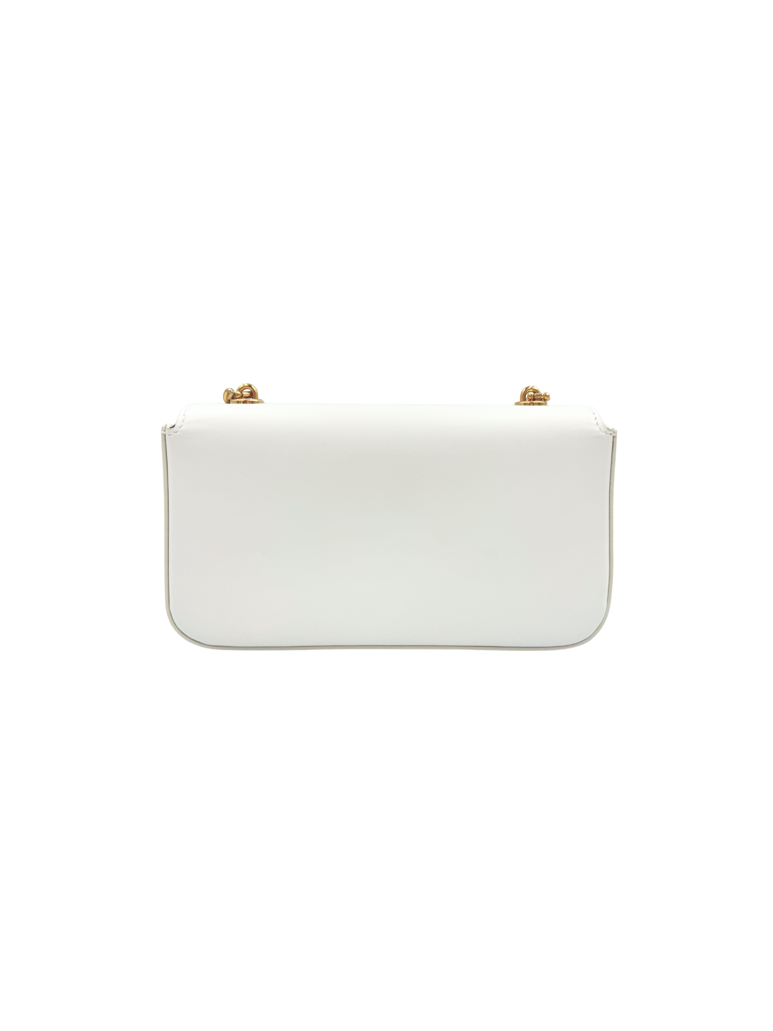 Triomphe Claude Chain Shoulder Bag in White Leather