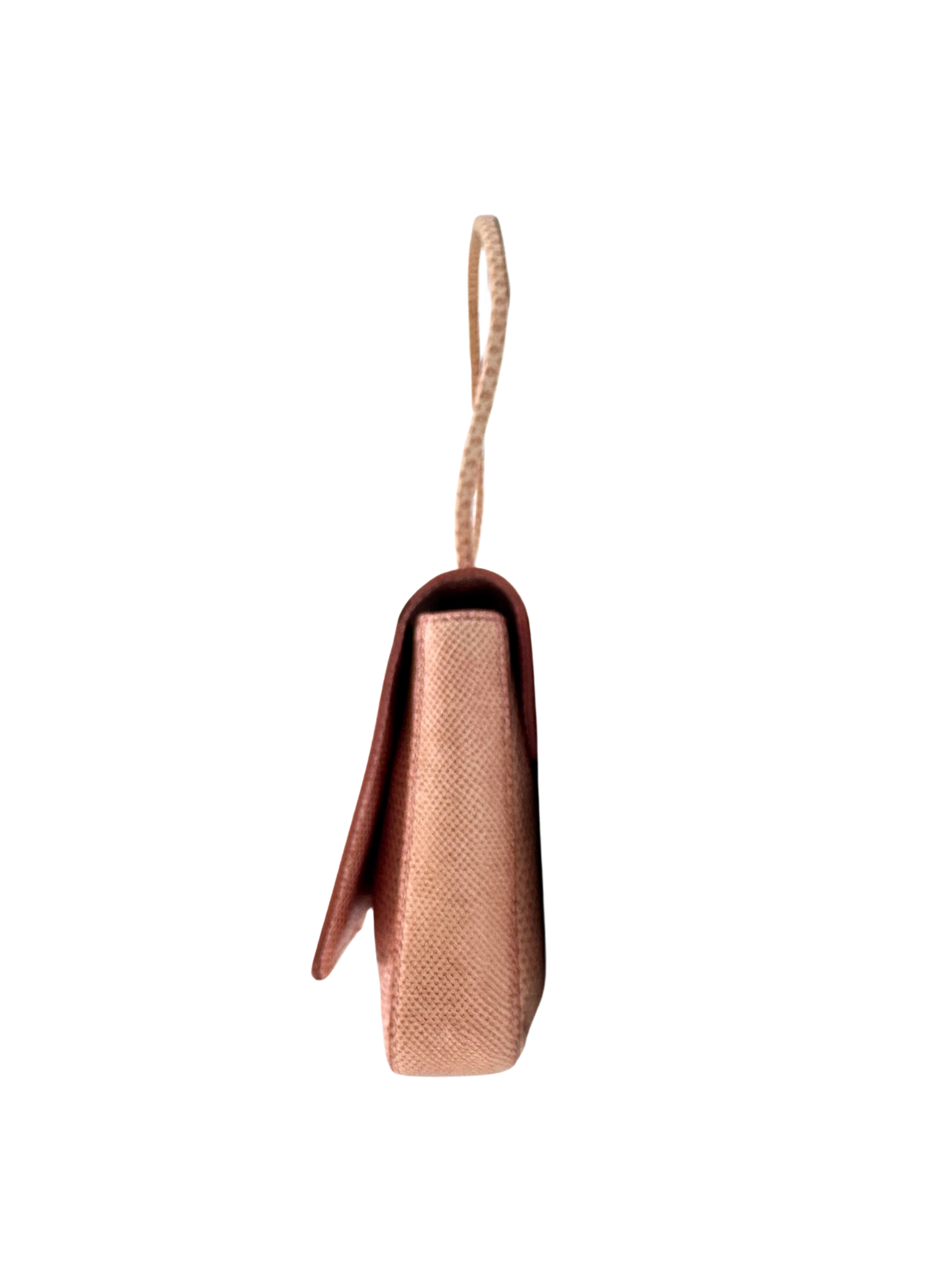 Vintage Tom Ford Era Lizard Metal Bar Shoulder Bag in Blush Pink Lizard