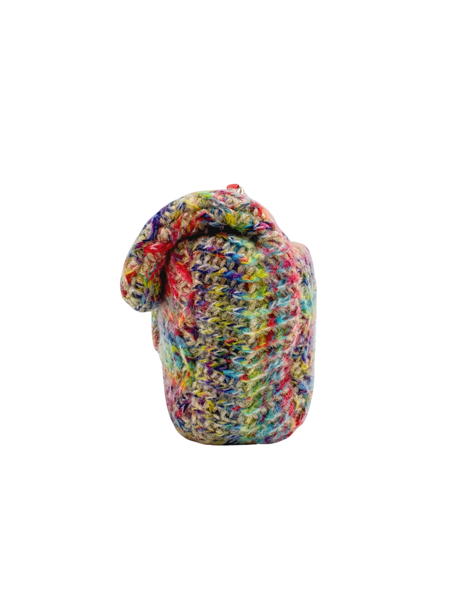 2020 Fantasy Classic Rectangular Mini Single Flap Bag in Rainbow Knit